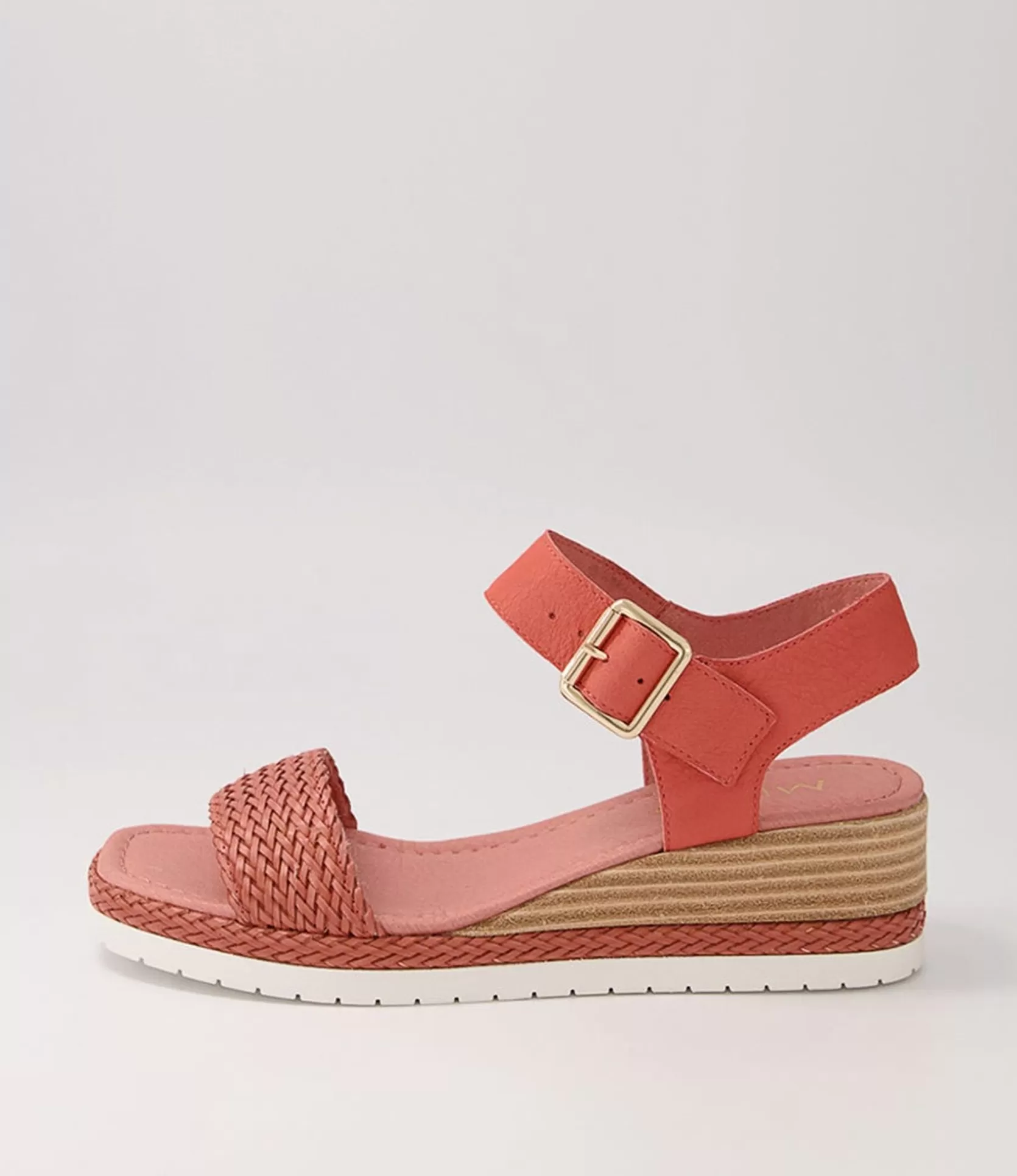 Online Imara Orange Weave Leather Sandals Women Wedges