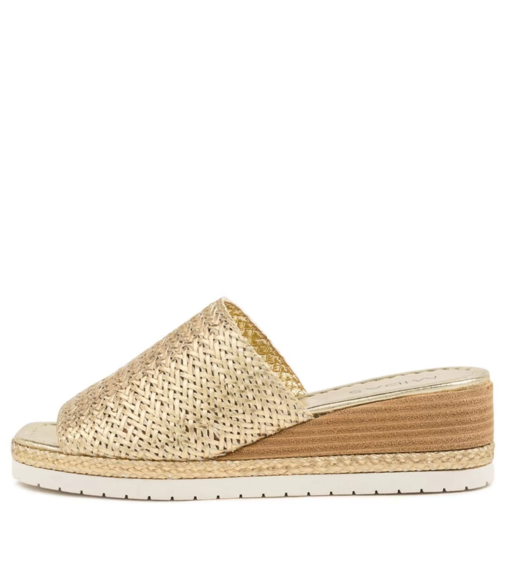 Best Sale Isha Pale Gold Leather Women Wedges