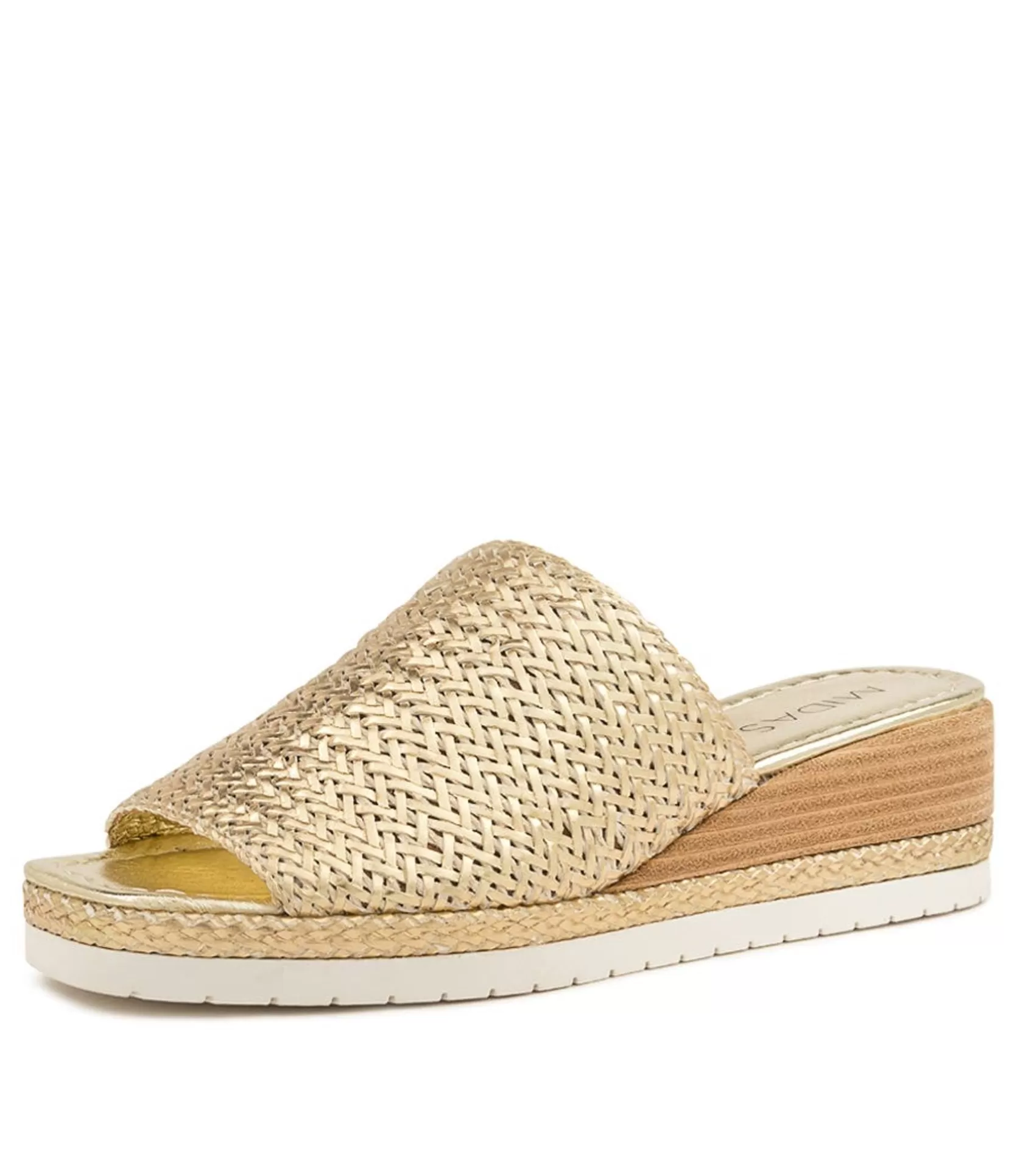 Best Sale Isha Pale Gold Leather Women Wedges