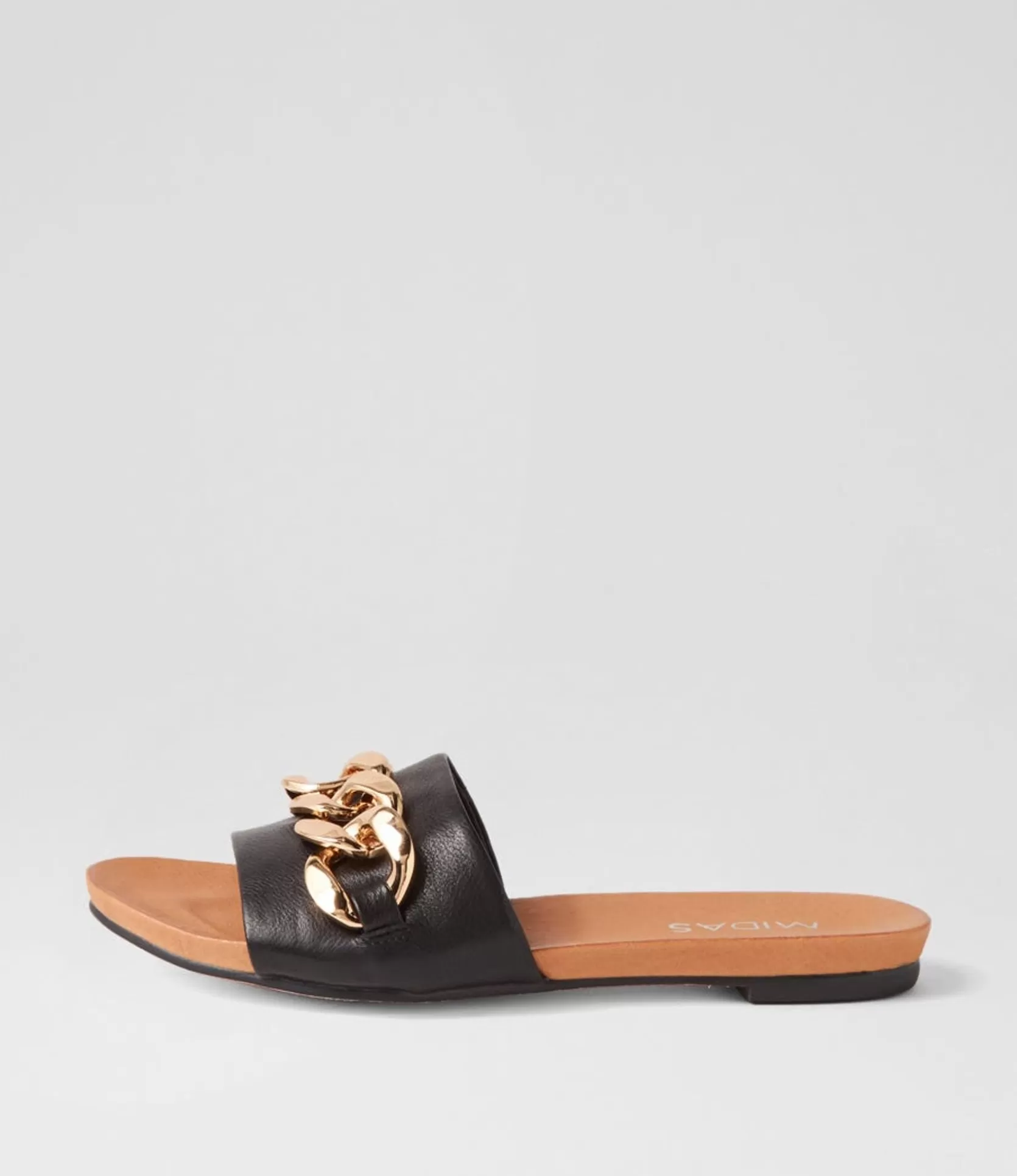 Best Jaddle Black Leather Slides Women Flats