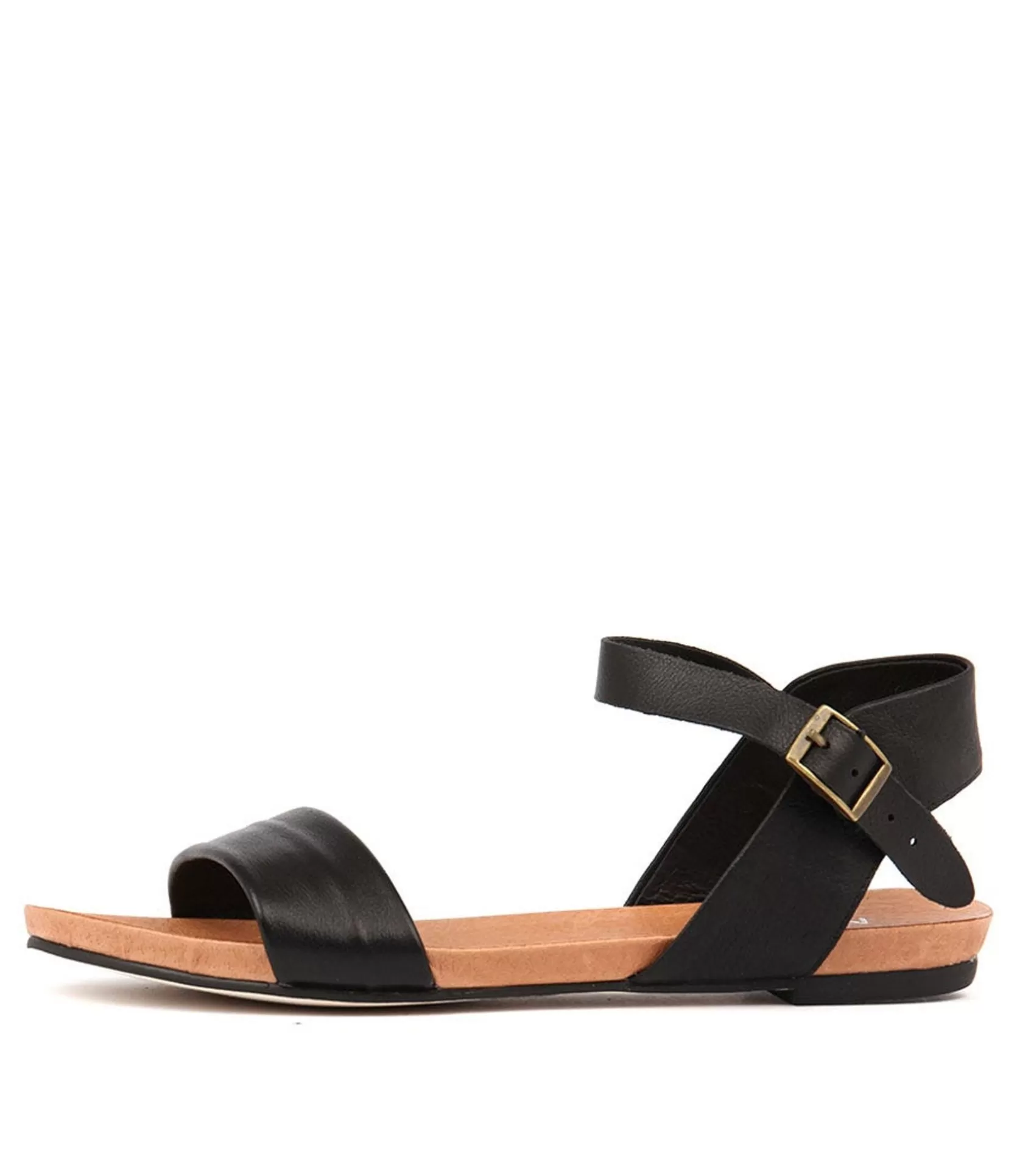Store Jimbara Black Leather Women Flats
