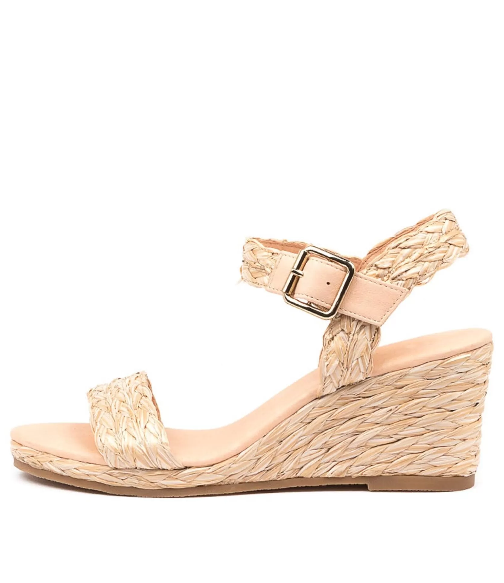 Clearance Jonsey Natural Syn Raffia Women Wedges