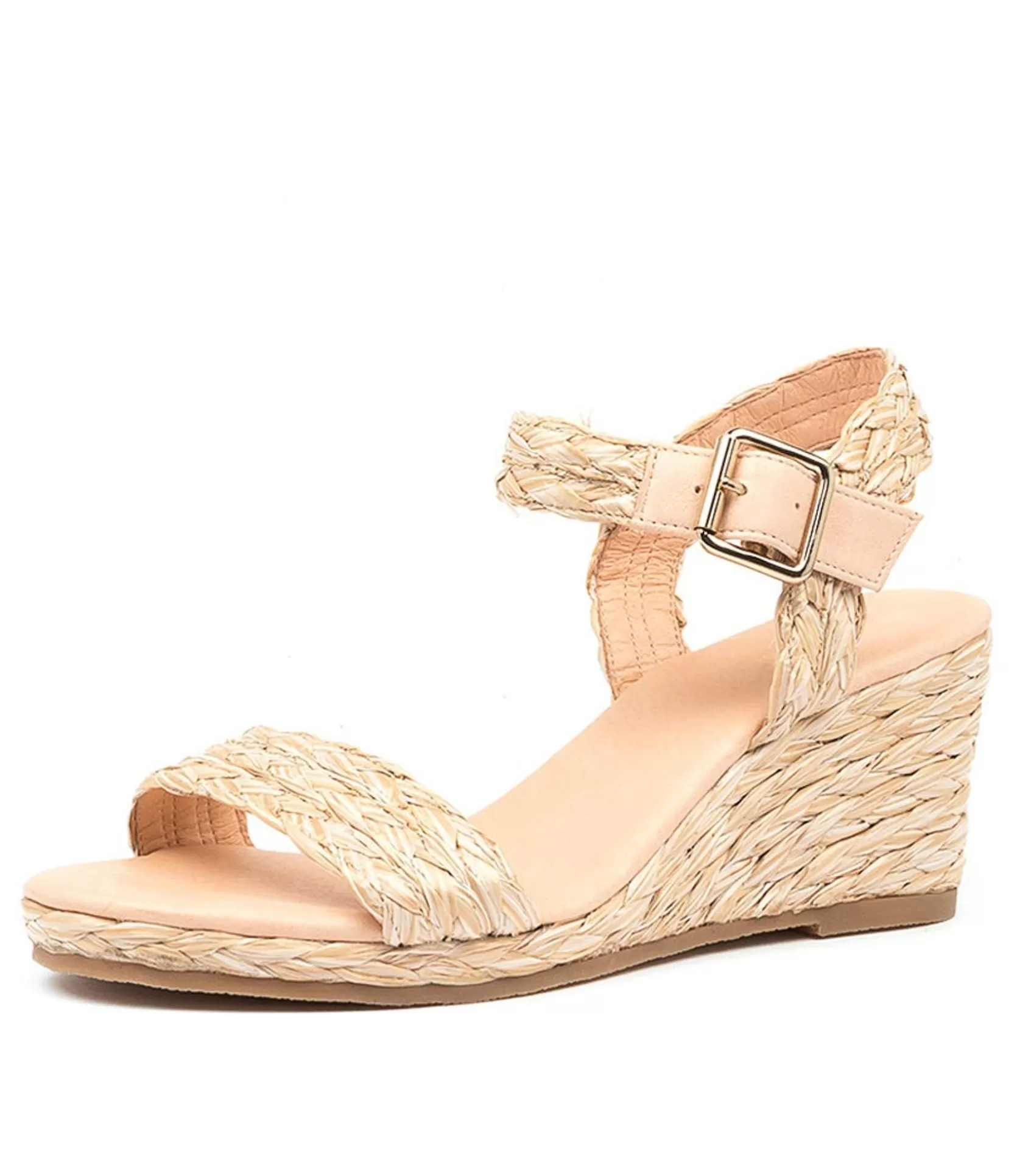 Clearance Jonsey Natural Syn Raffia Women Wedges