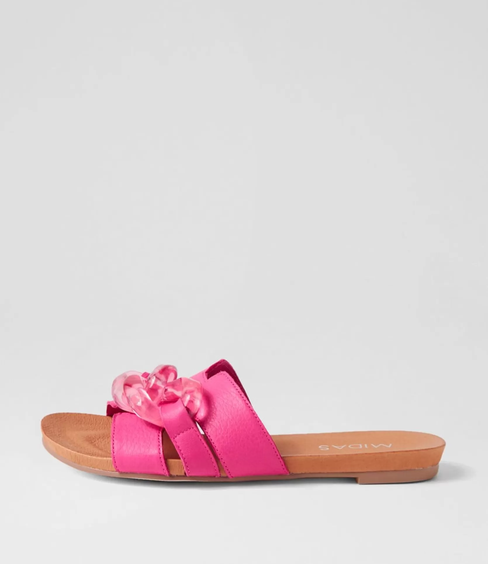 Best Jovis Fuchsia Leather Slides Women Flats