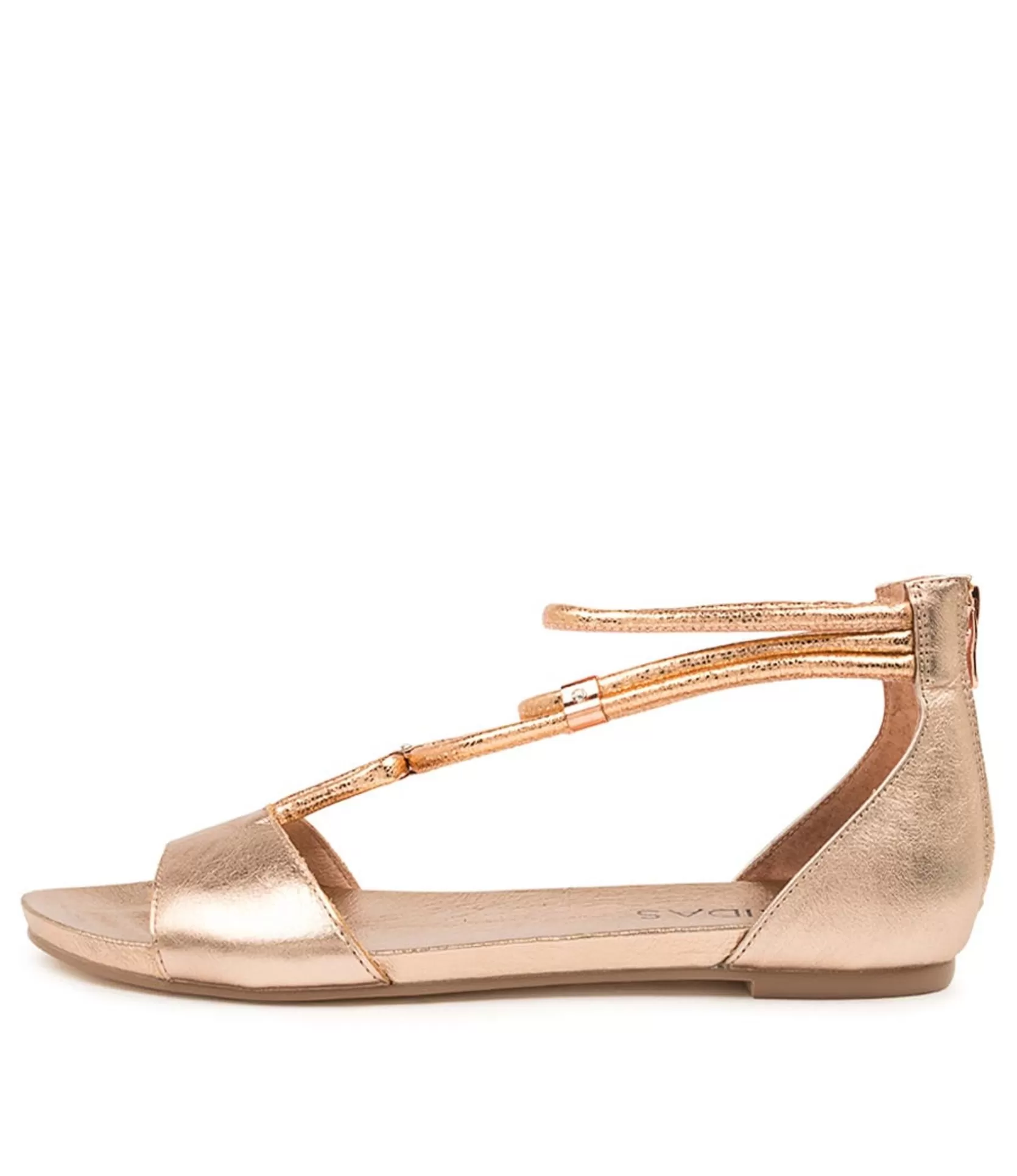 Shop Juno Rose Gold Leather Women Flats