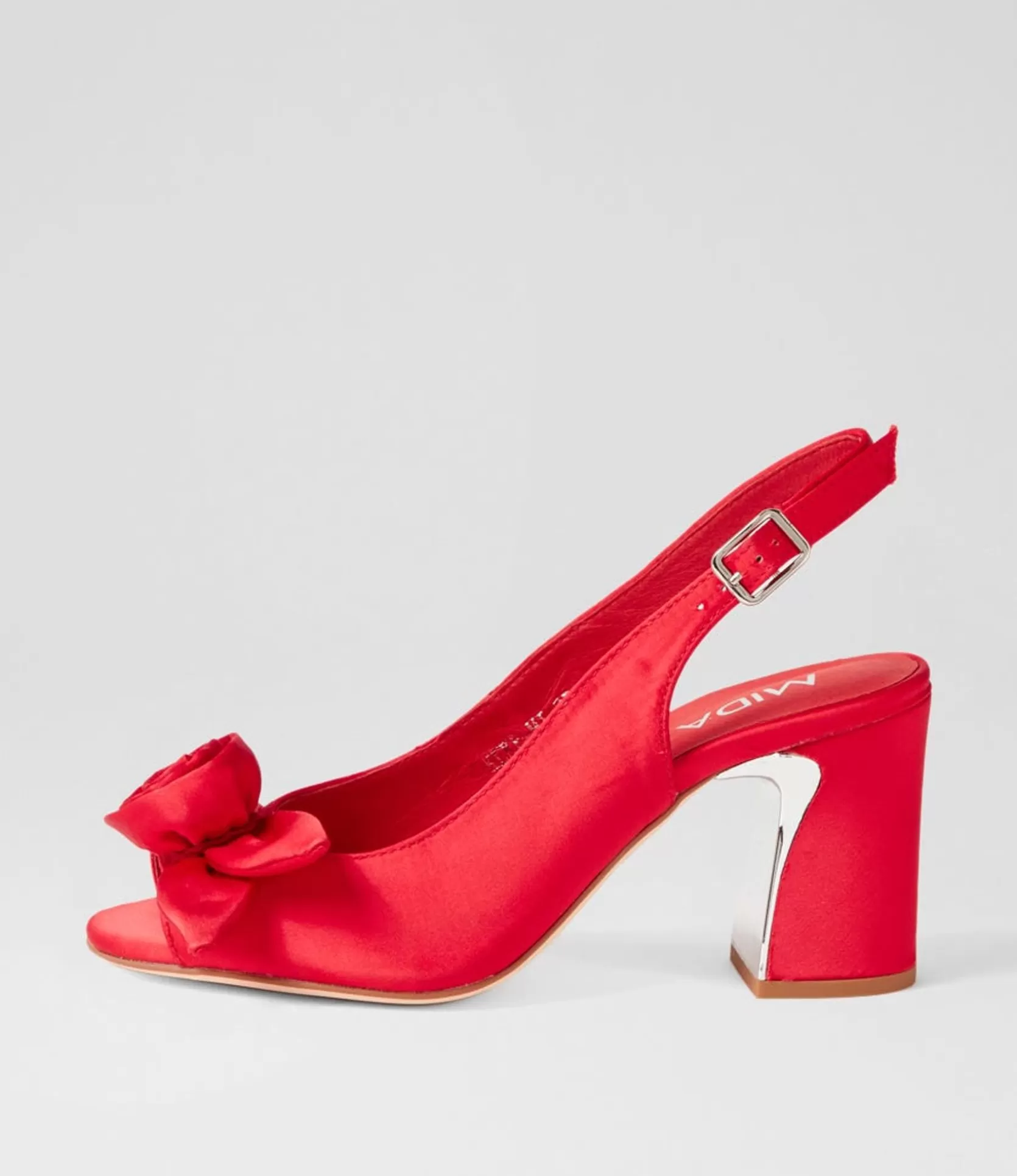 Best Sale Keke Red Satin Sandals Women Heels