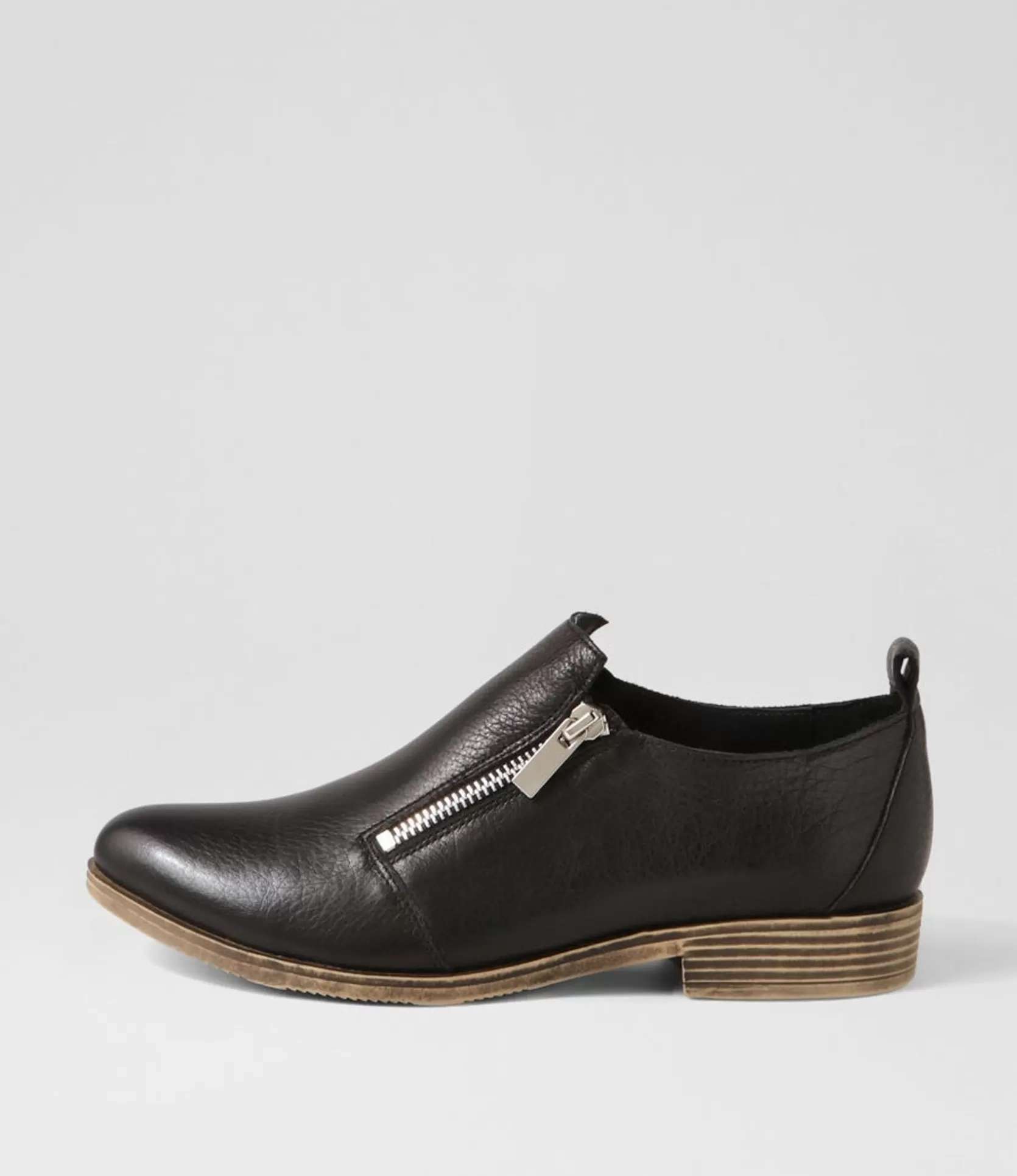 Best Sale Koller Black Leather Flat Shoes Women Flats