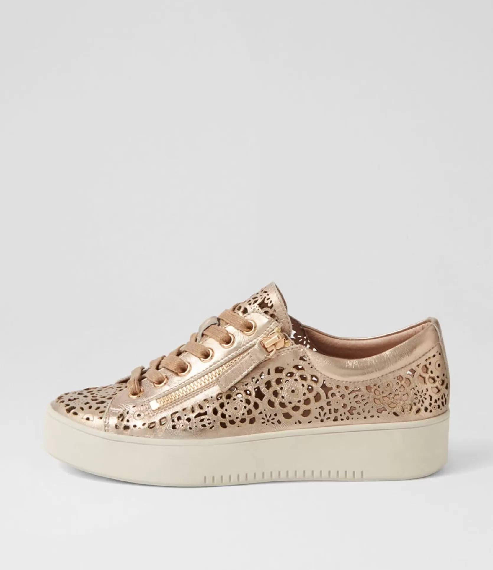 Discount Landry Champagne Almond Shine Leather Sneakers Women Sneakers