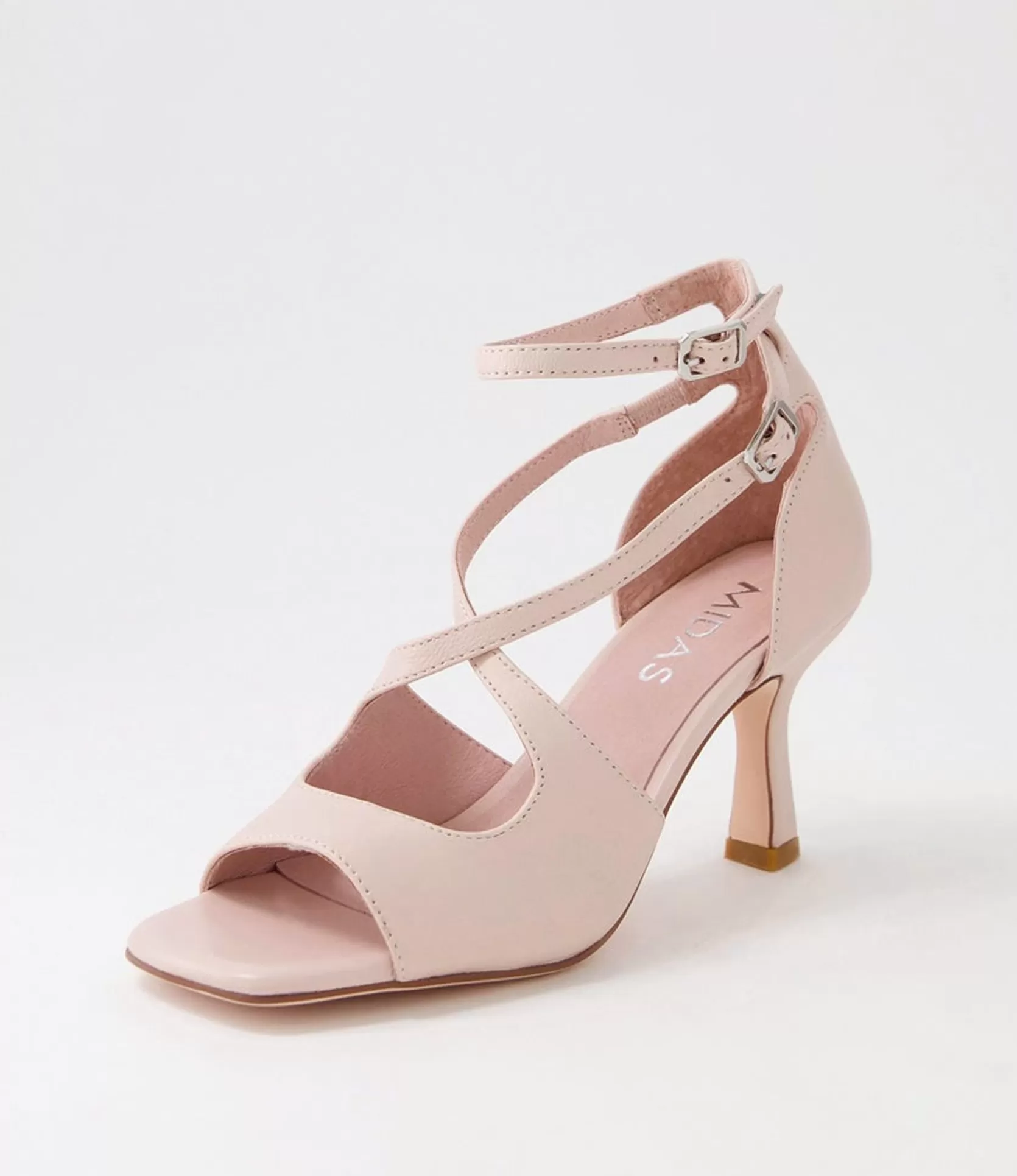 Best Laney Nude Leather Sandals Women Heels