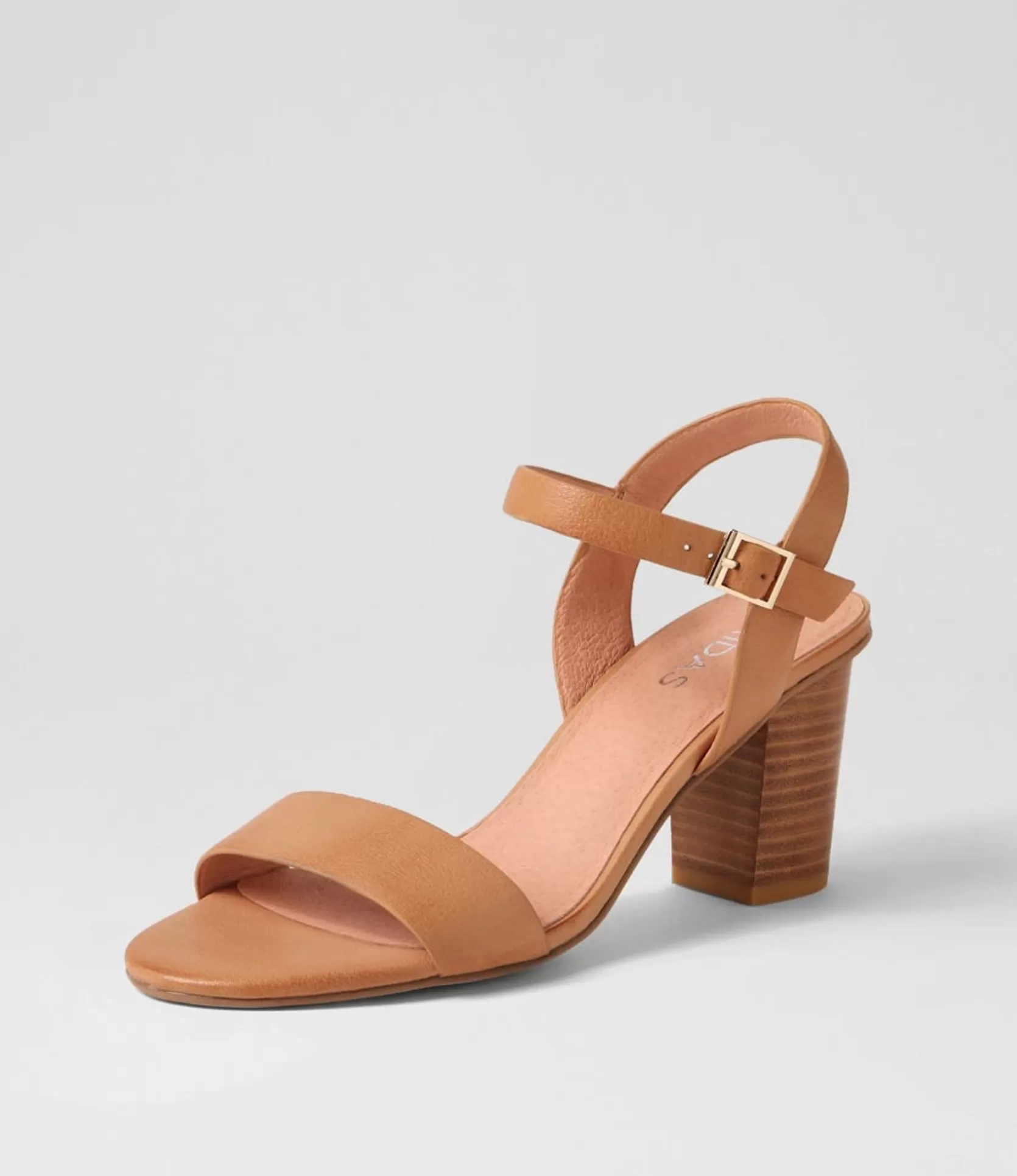 Cheap Lippee Dark Tan Leather Sandals Women Heels