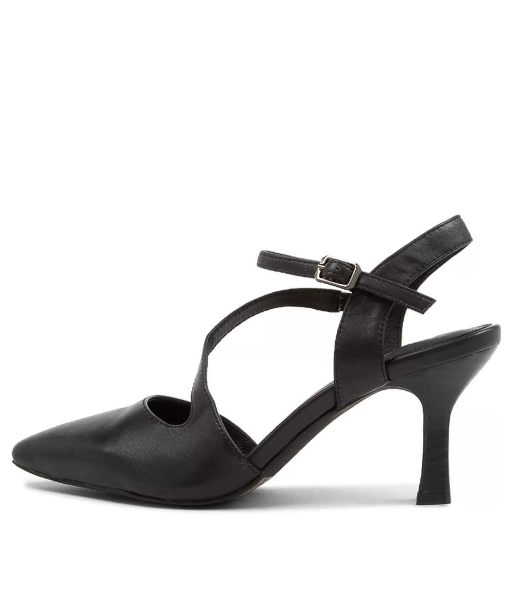 Cheap Lucca Black Leather Pump Heels Women Heels