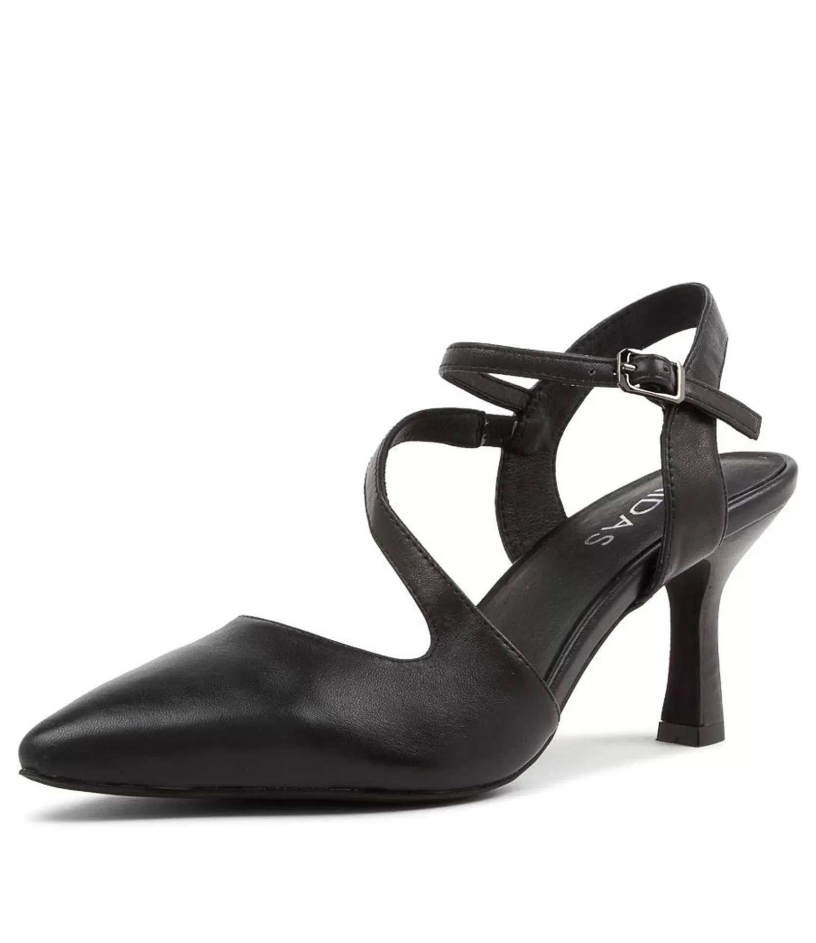 Cheap Lucca Black Leather Pump Heels Women Heels