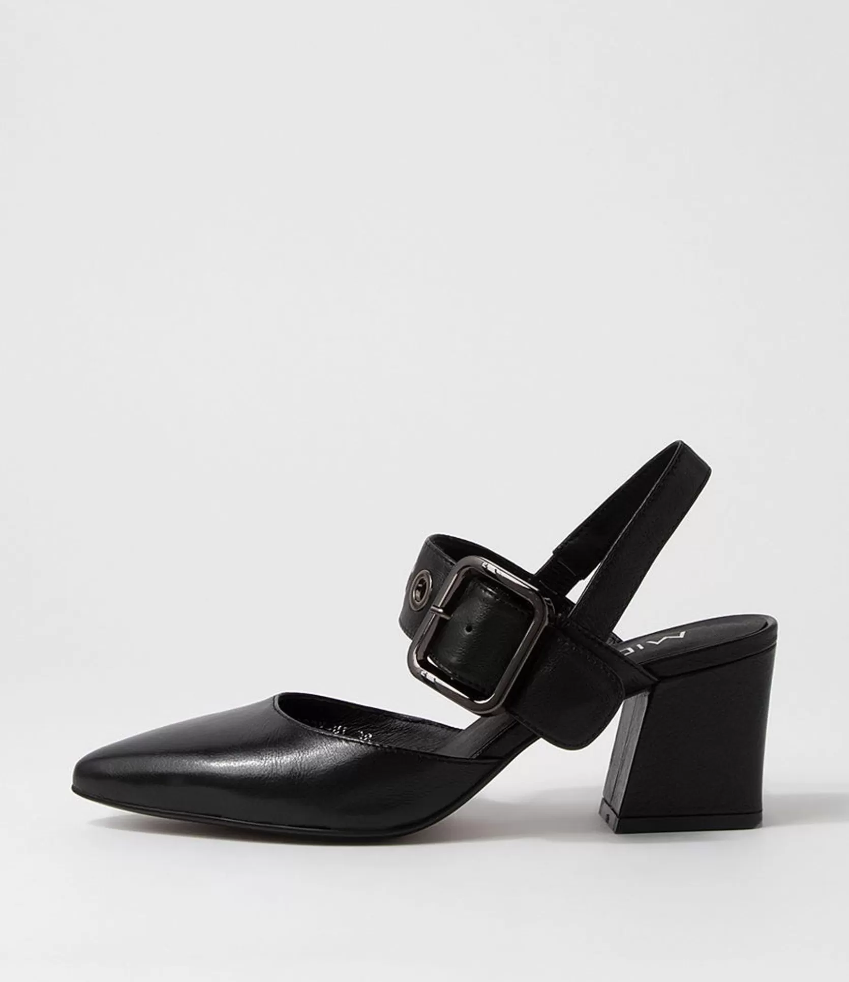 Cheap Maddox Black Leather Heels Women Heels