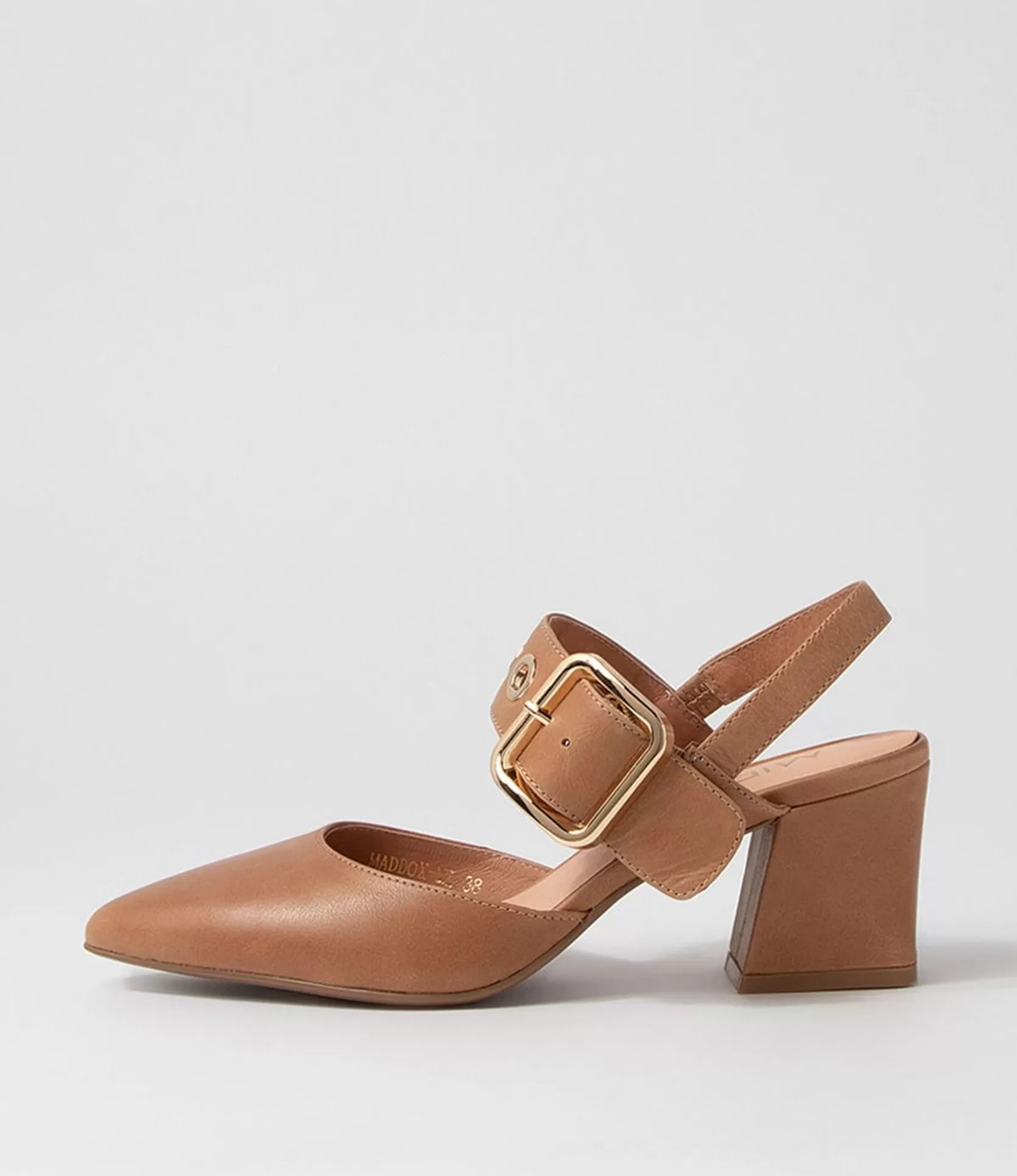 Cheap Maddox Tan Leather Heels Women Heels