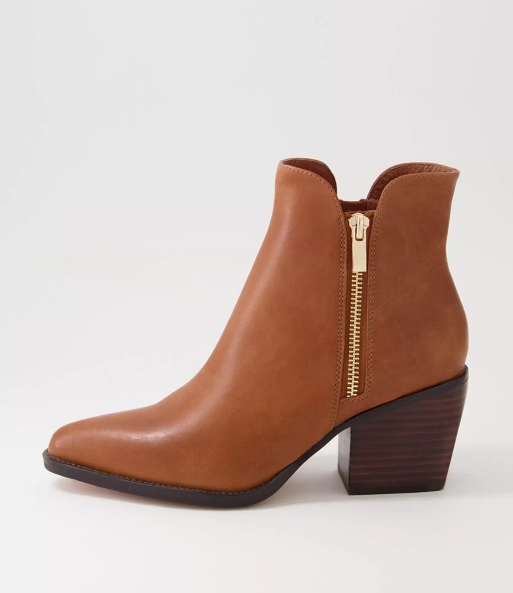 Store Majory Cognac Leather Ankle Boots Women Ankle Boots