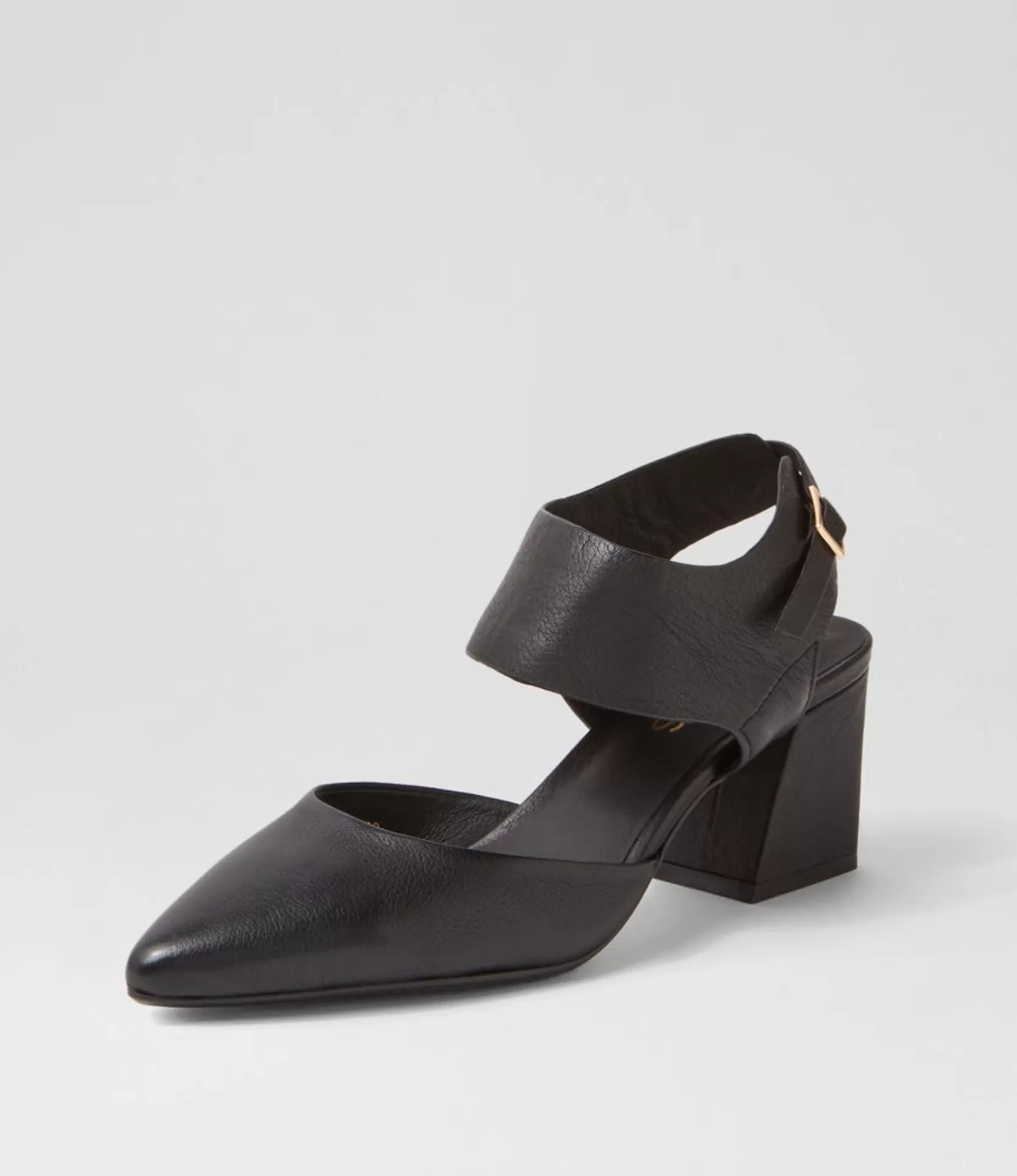 Best Sale Mallin Black Leather Heels Women Heels