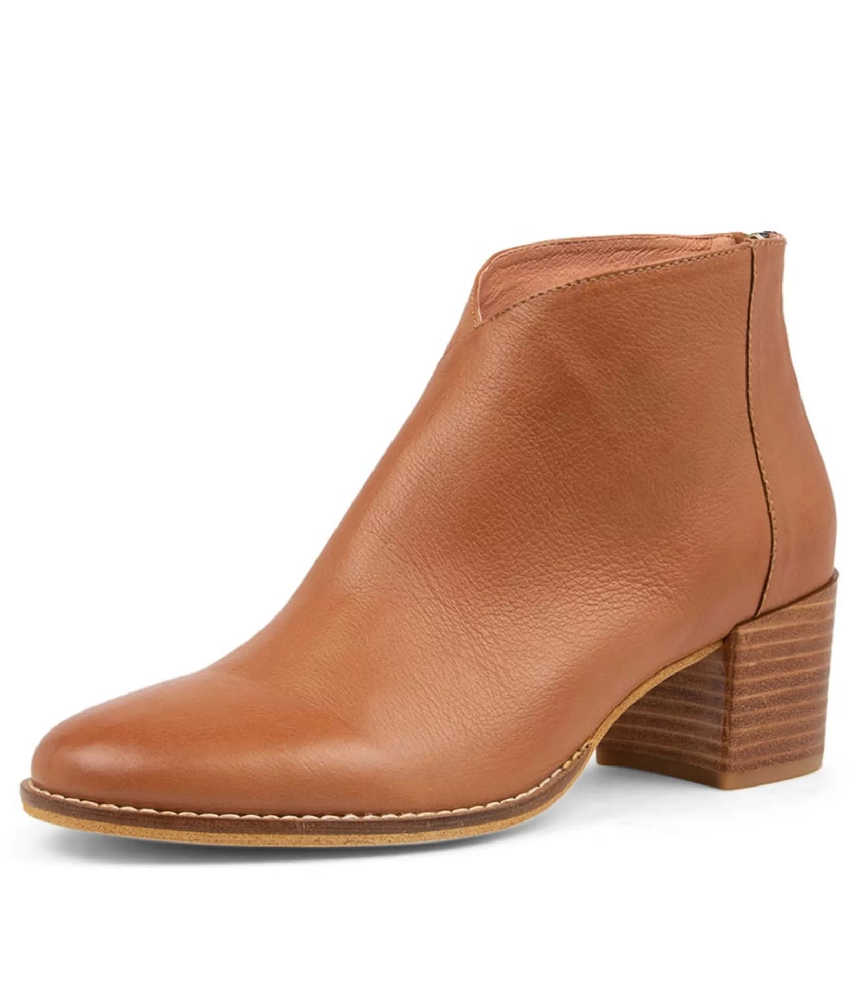 Fashion Mambo Dark Tan Leather Ankle Boots Women Boots