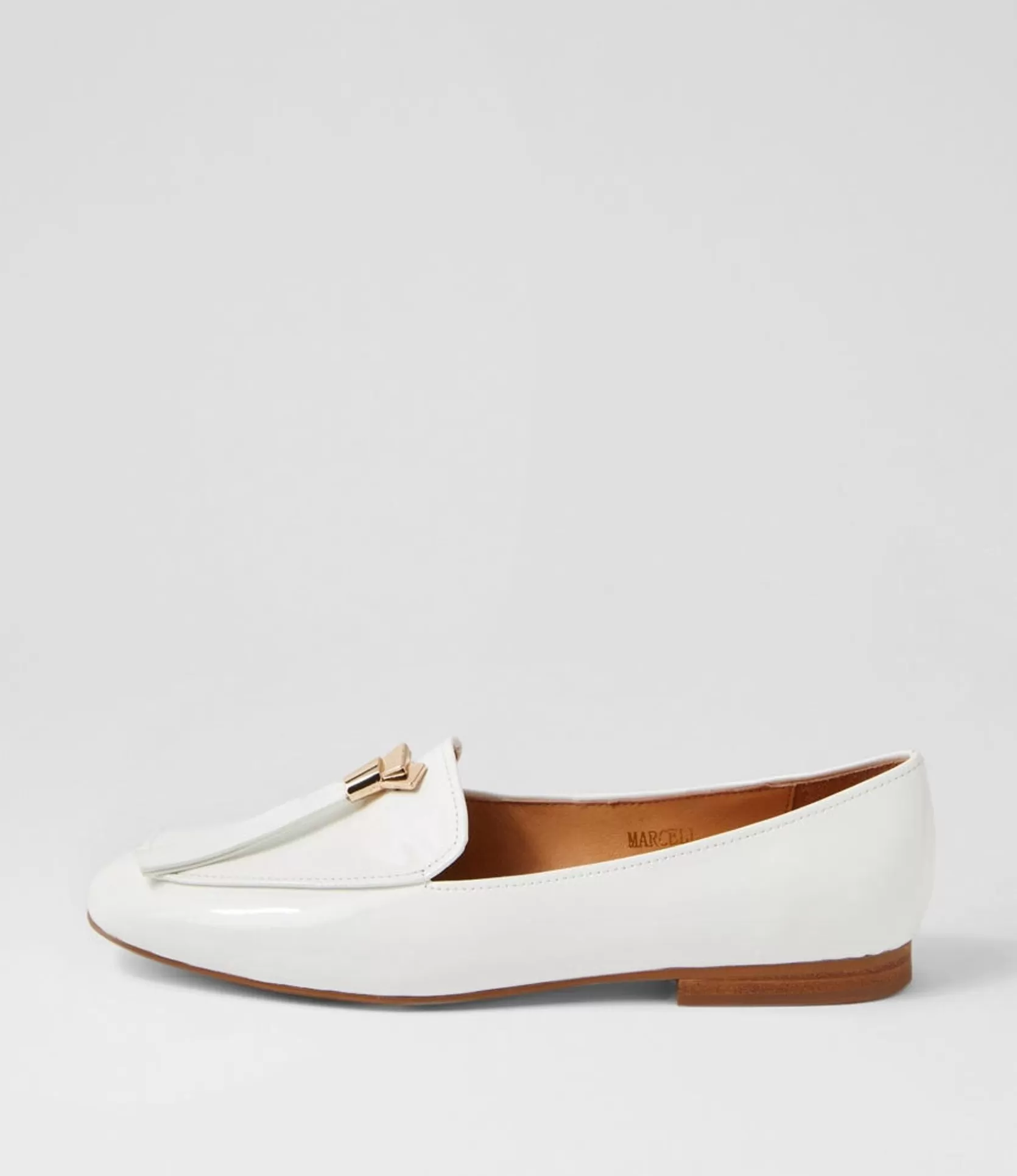 Cheap Marcell White Patent Leather Loafers Women Loafers