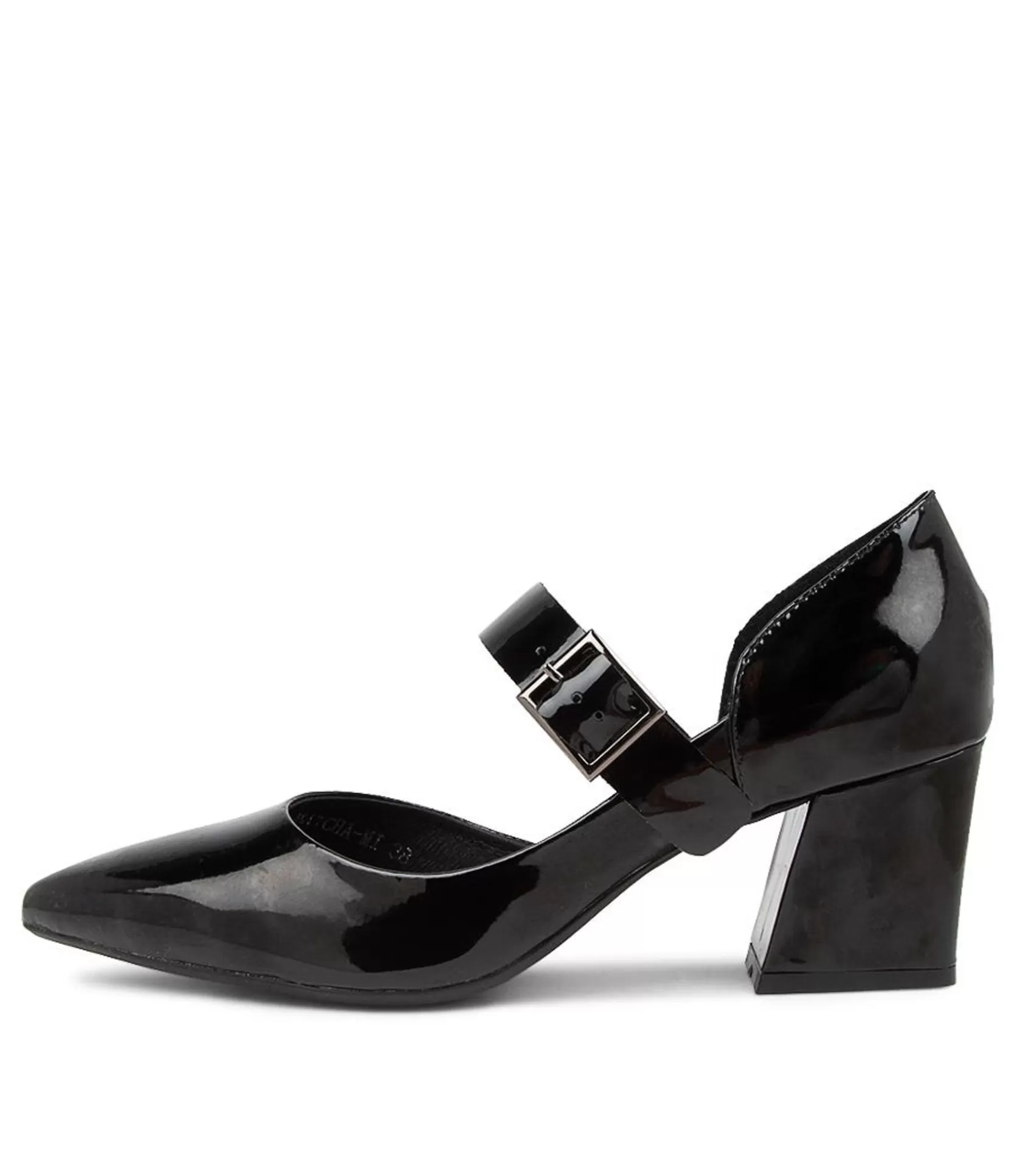 Cheap Matcha Black Patent Leather Heels Women Heels