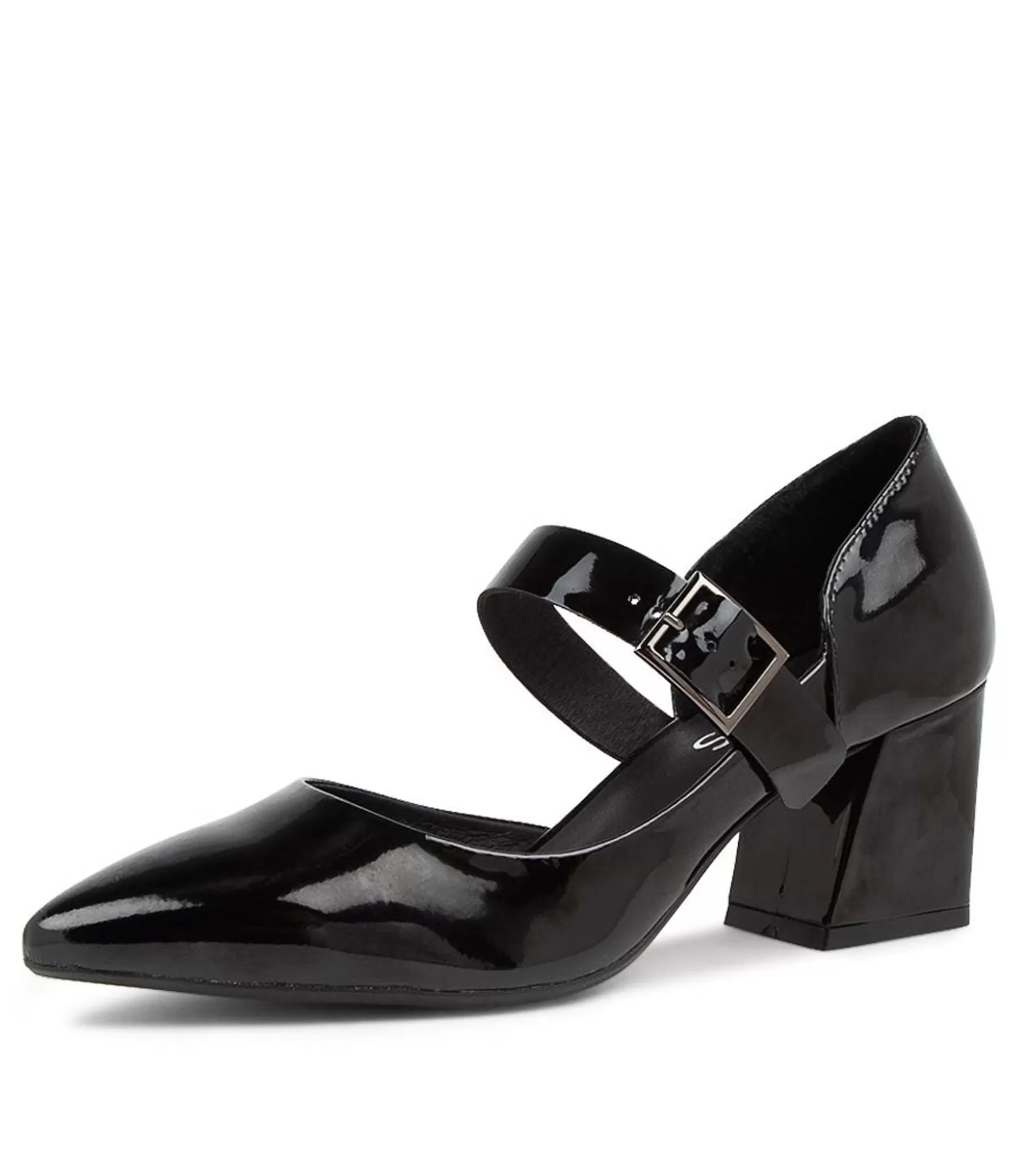 Cheap Matcha Black Patent Leather Heels Women Heels