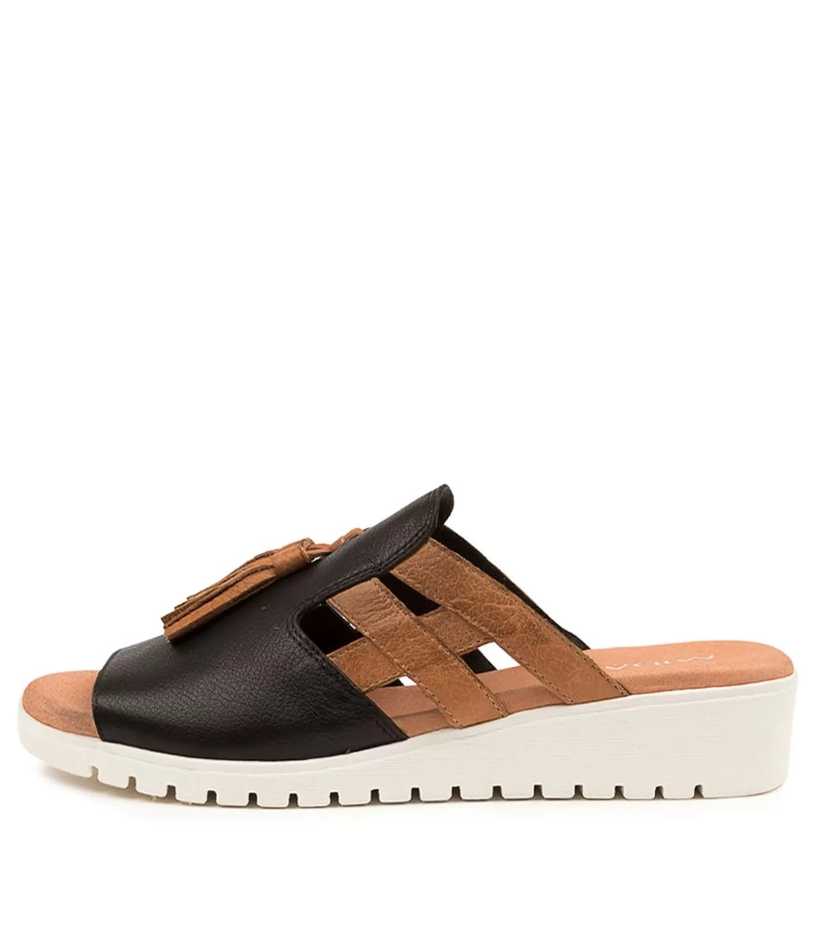 Best Sale Mazza Black-Tan Leather Women Sandals