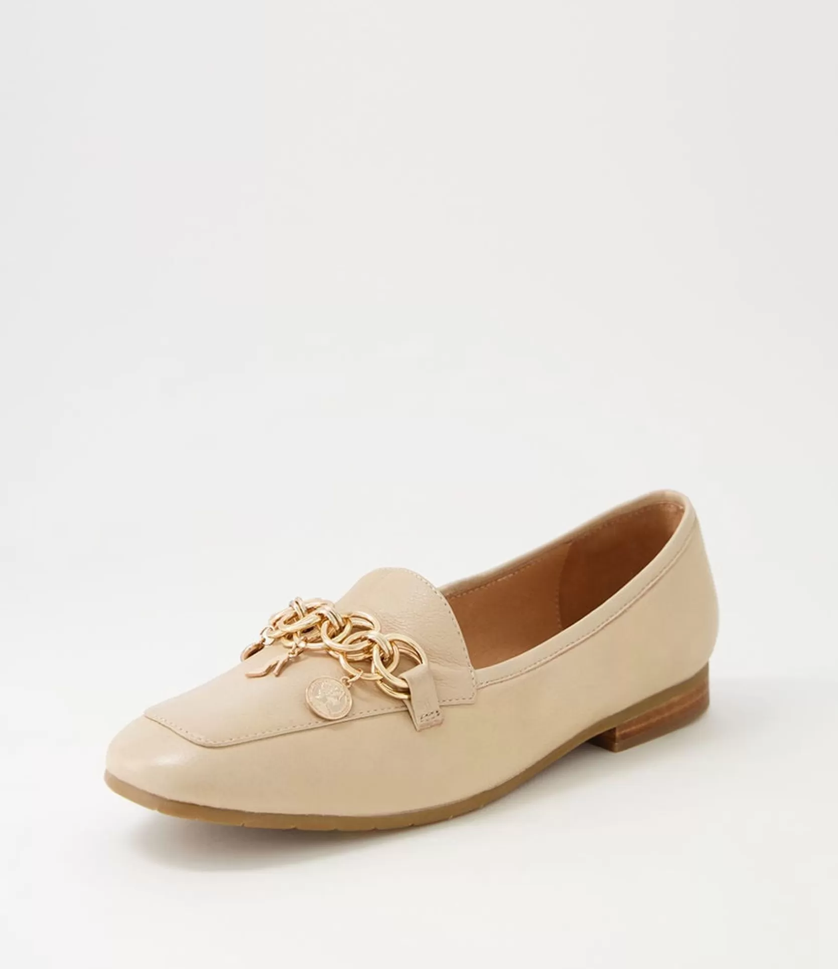 Online Menni Camel Leather Loafers Women Loafers