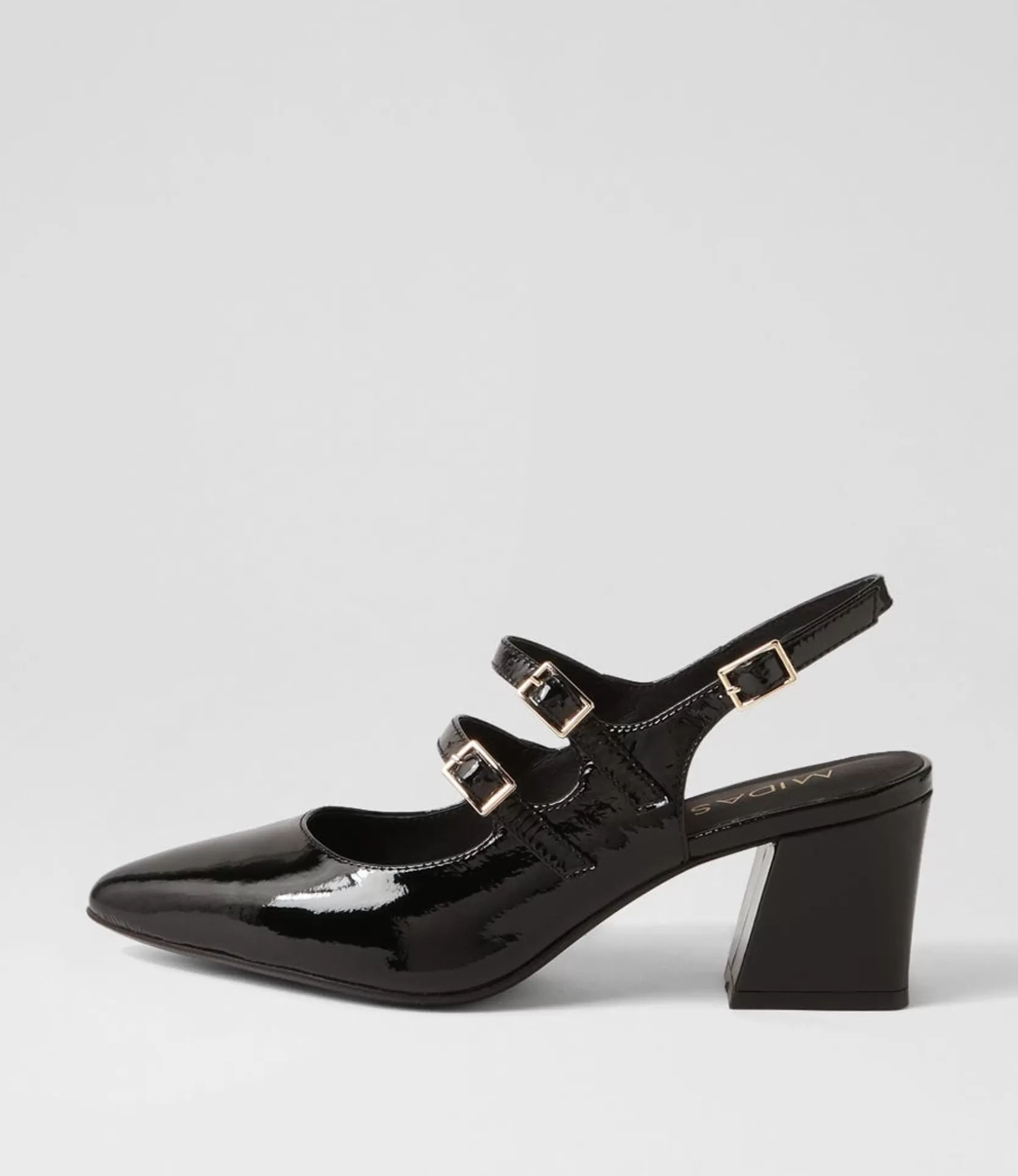 Best Sale Merina Black Patent Leather Mary Jane Heels Women Heels