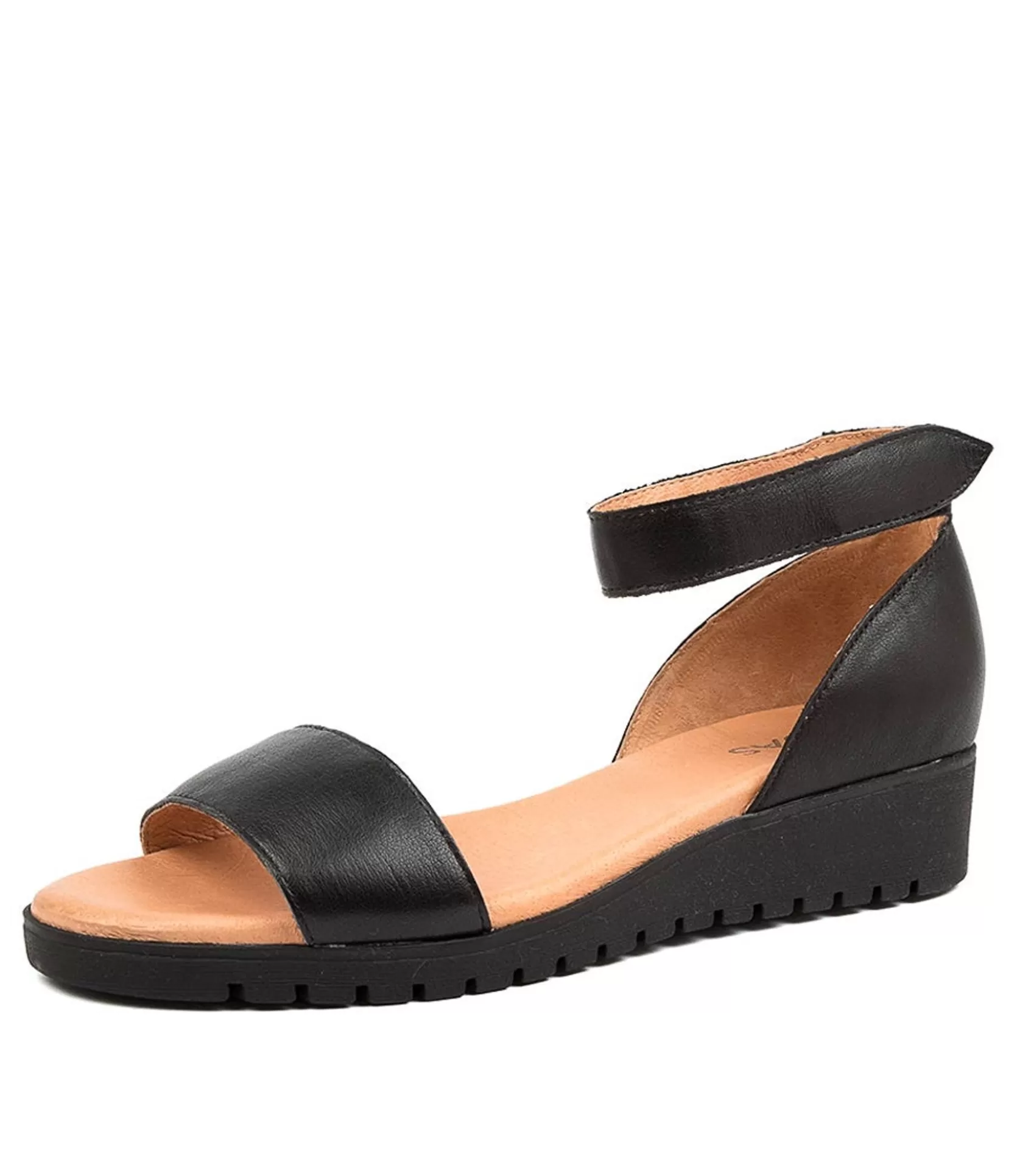 Clearance Mikalea Black Leather Women Sandals