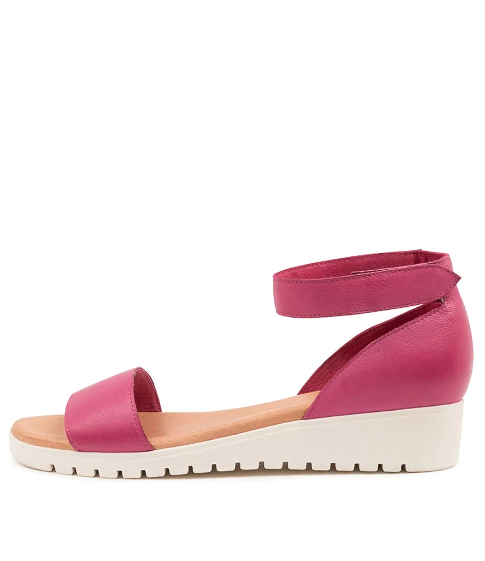 Fashion Mikalea Fuchsia Leather Women Sandals