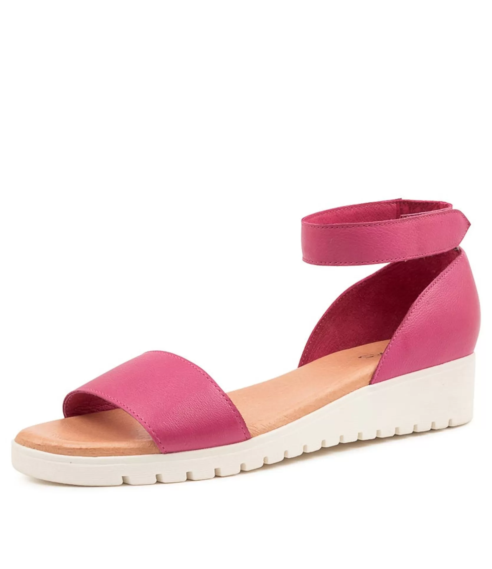Fashion Mikalea Fuchsia Leather Women Sandals