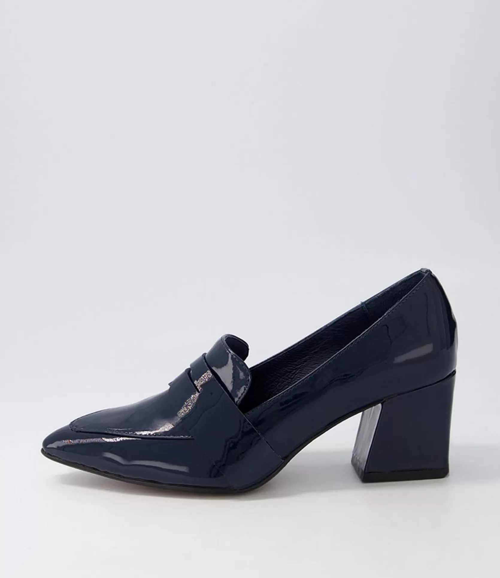 Best Millsy Navy Patent Leather Heels Women Loafers