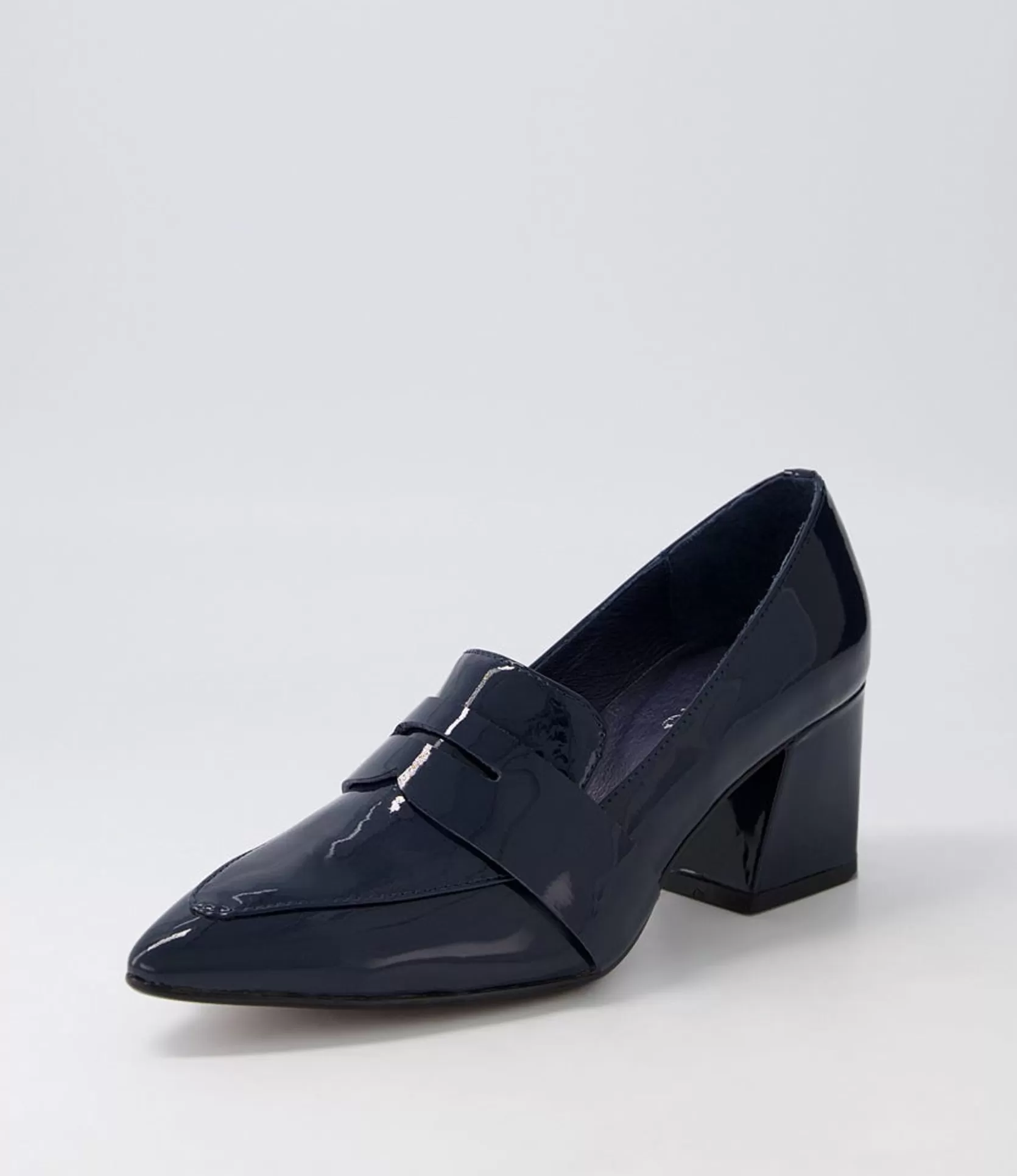 Best Millsy Navy Patent Leather Heels Women Loafers