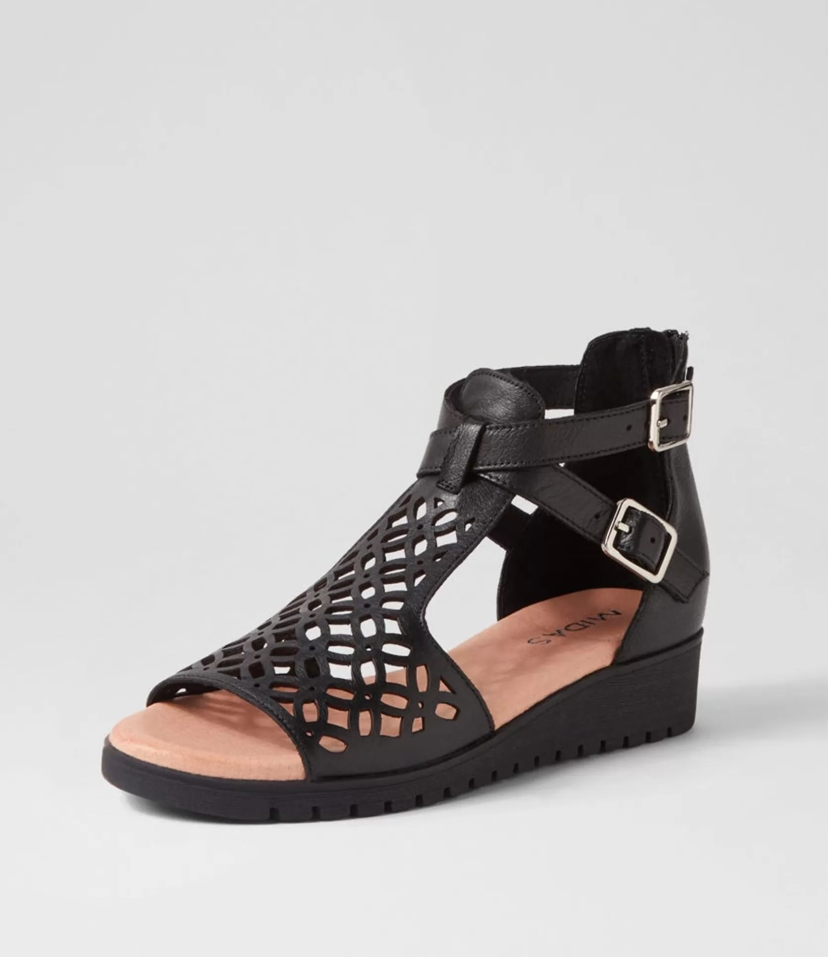 Best Sale Milos Black Leather Sandals Women Flats