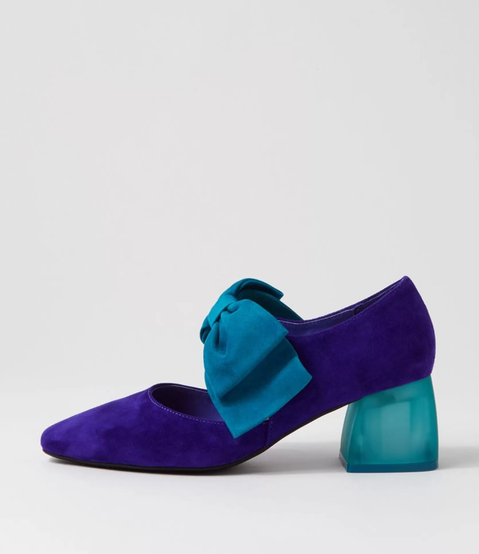Shop Mischa Purple Turquoise Suede Heels Women Heels
