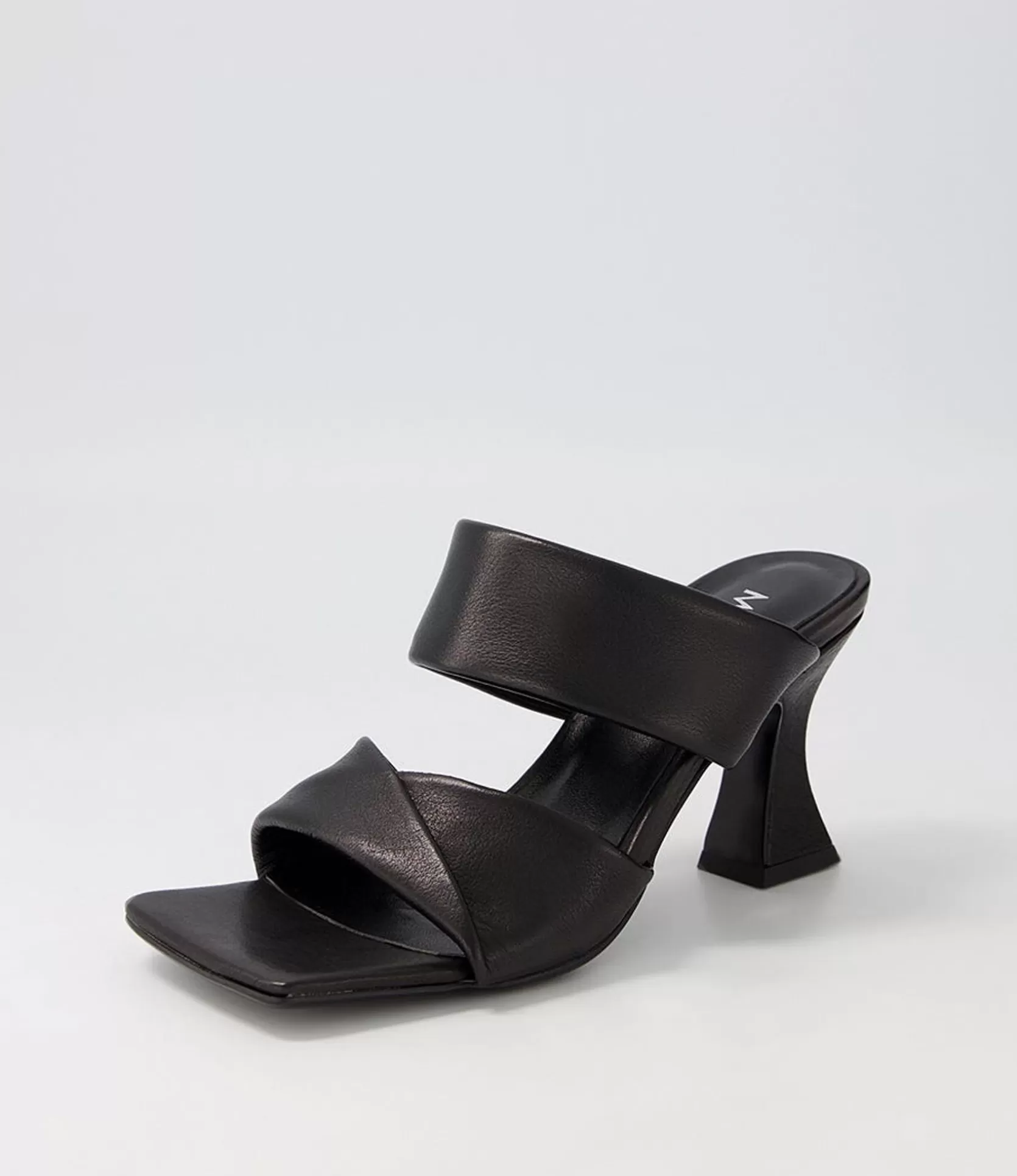 Sale Missies Black Leather Sandals Women Heels