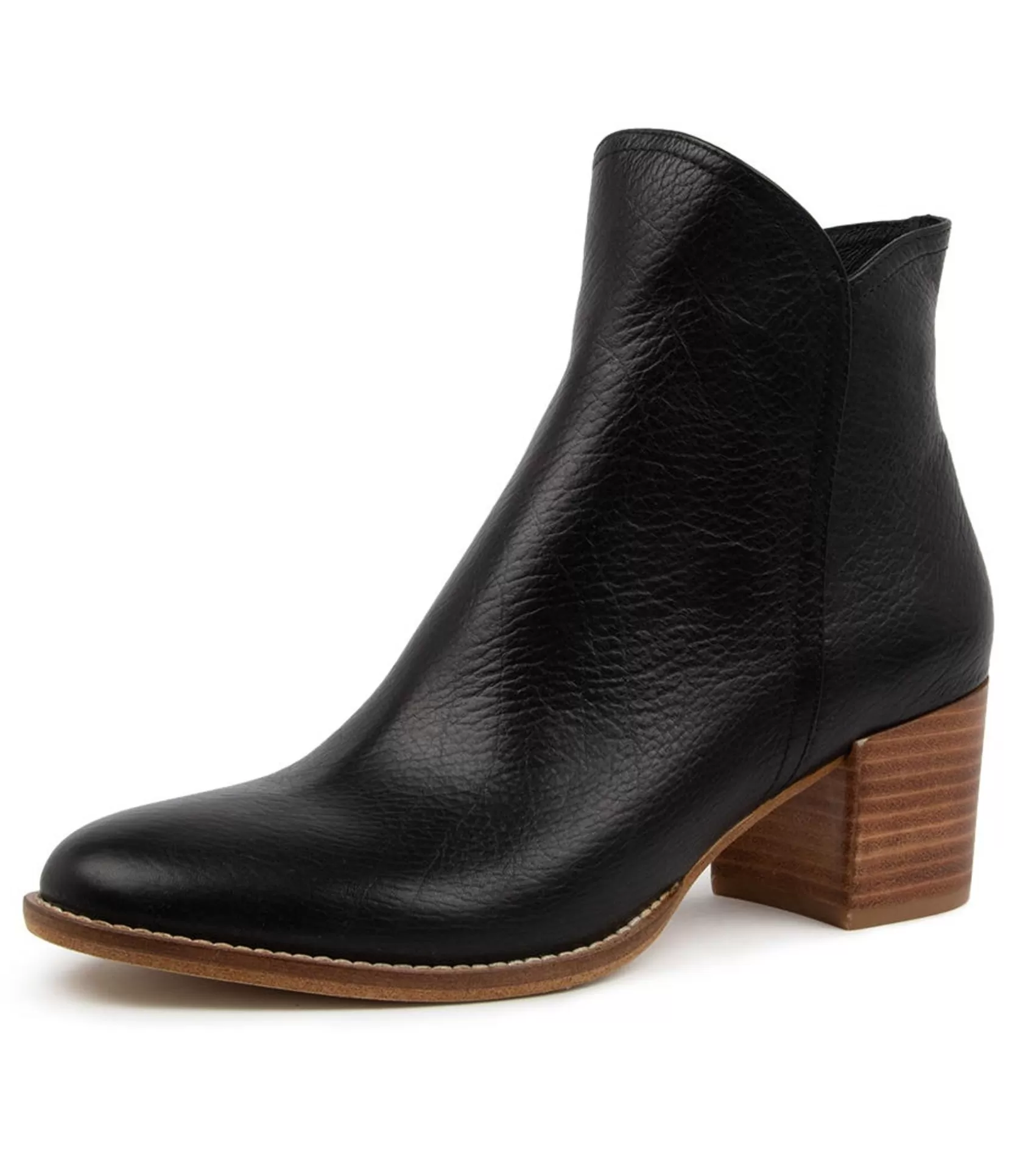Best Sale Mocker Black Nat Heel Lea Women Ankle Boots