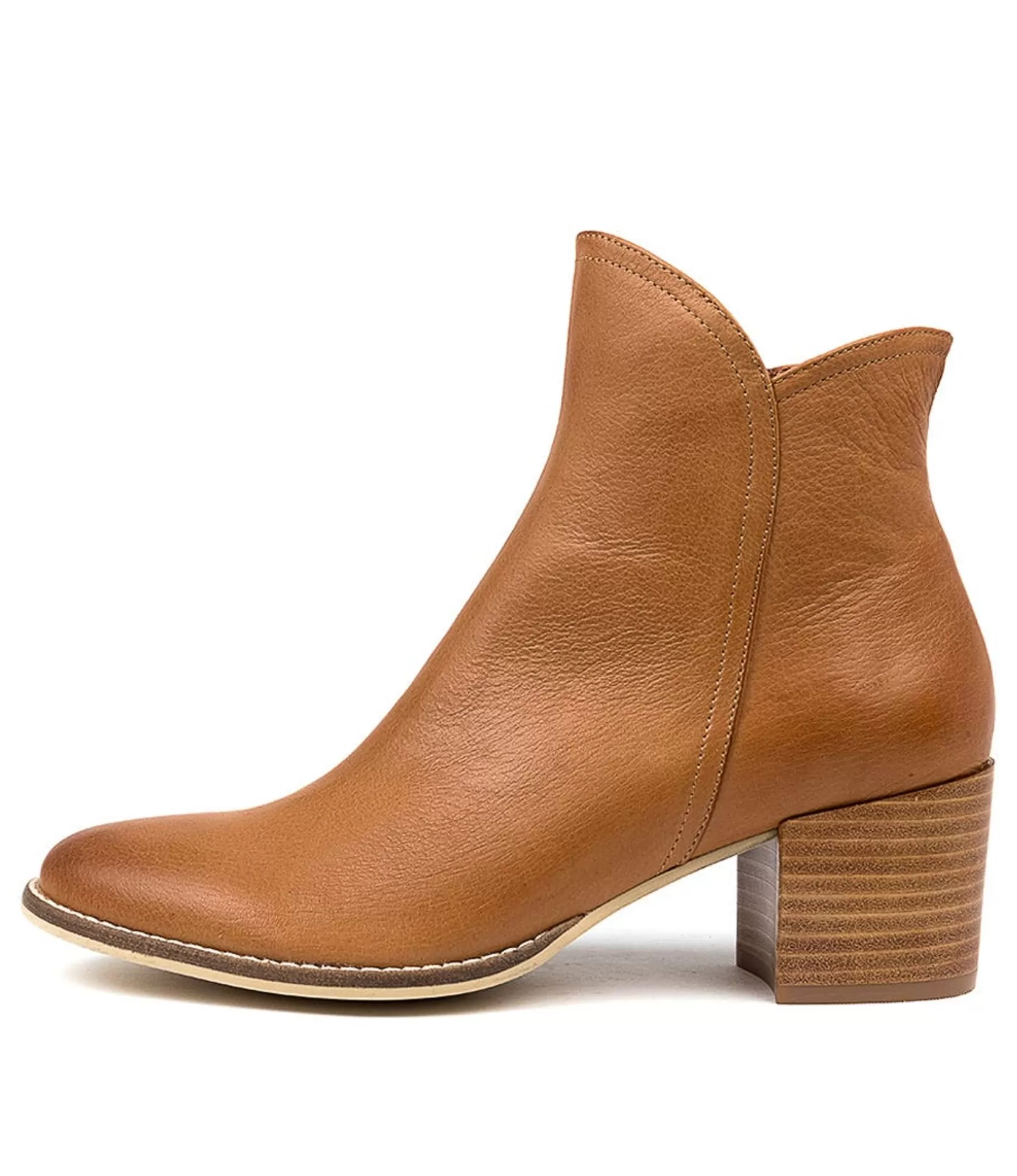 Store Mocker Tan Leather Women Ankle Boots