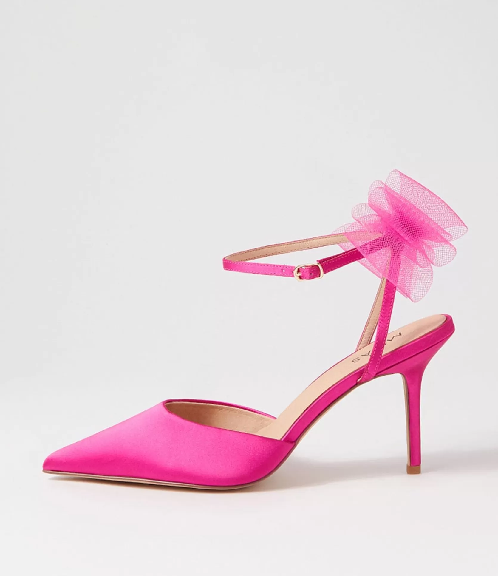Cheap Myah Fuchsia Satin Heels Women Heels