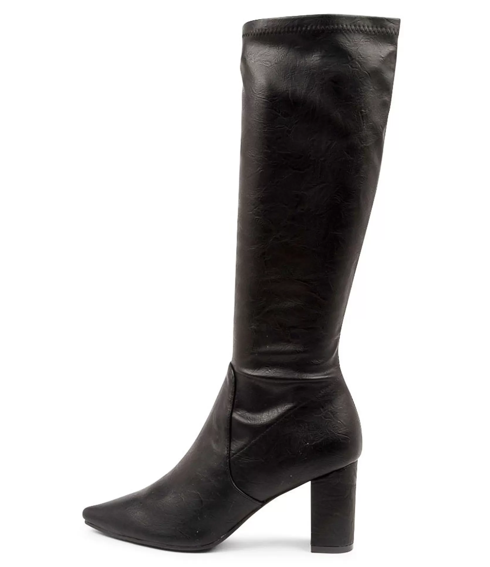 Discount Nyla Black Stretch Smooth Women Boots
