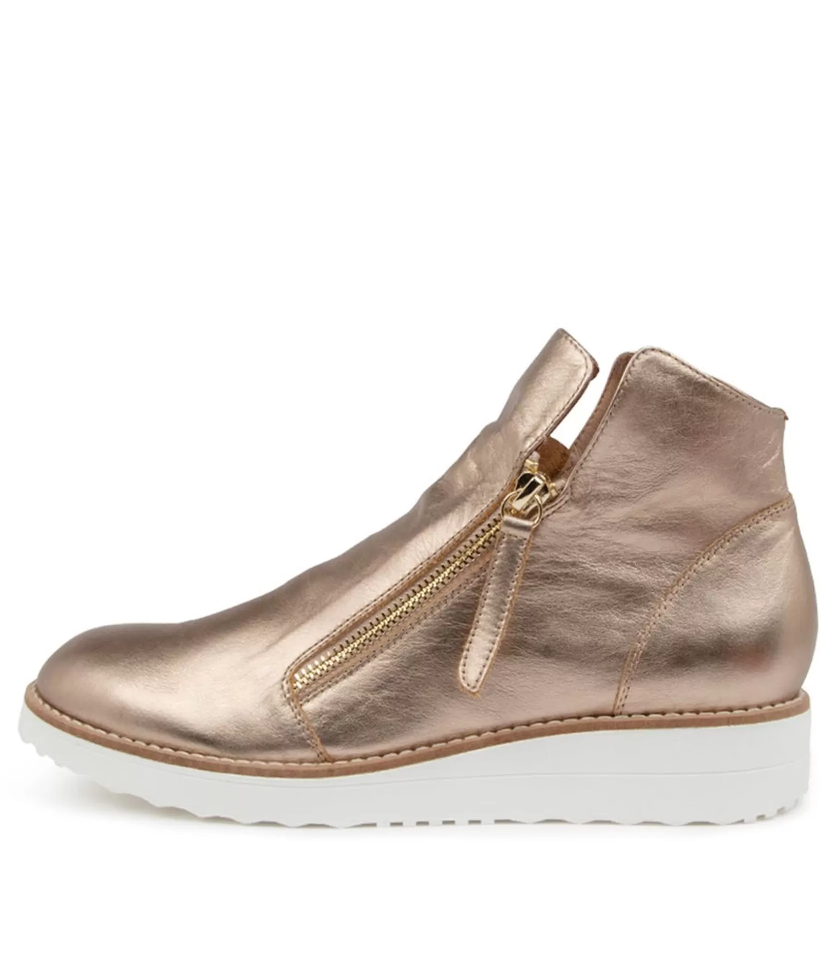 Store Olise Champagne Leather Women Ankle Boots