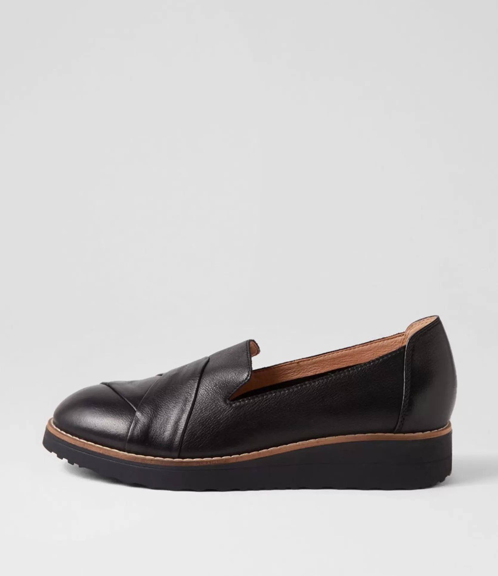 Best Omalia Black Leather Flat Shoes Women Flats