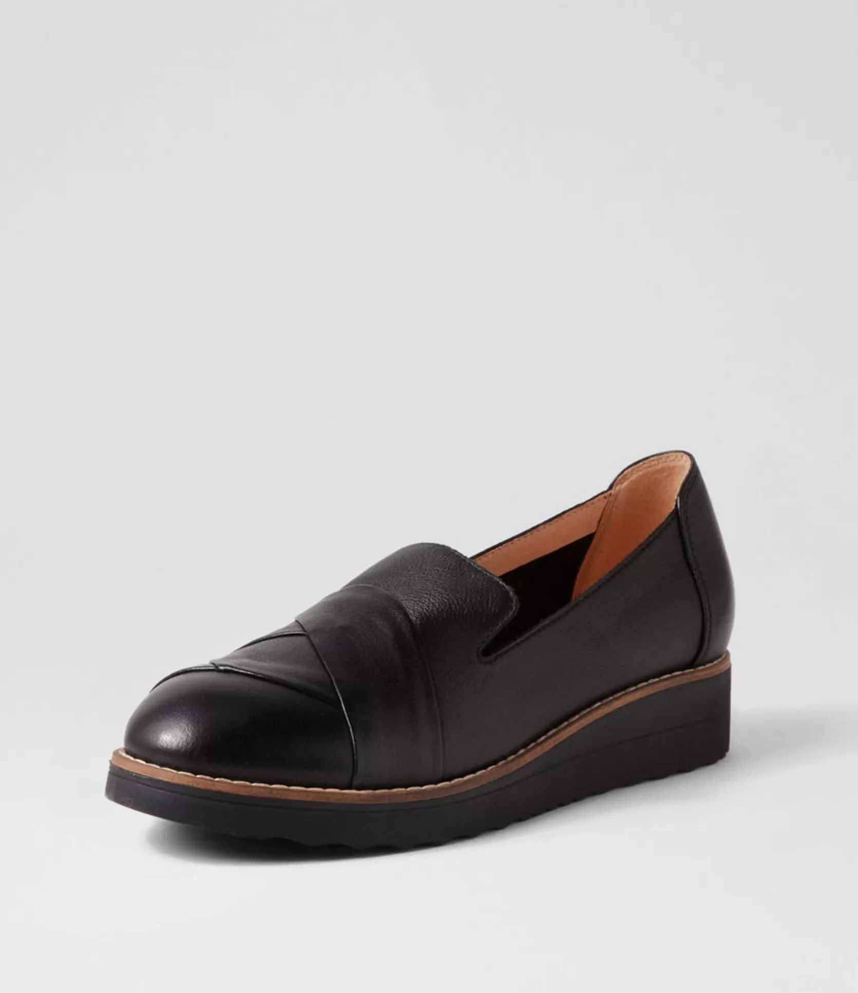 Best Omalia Black Leather Flat Shoes Women Flats