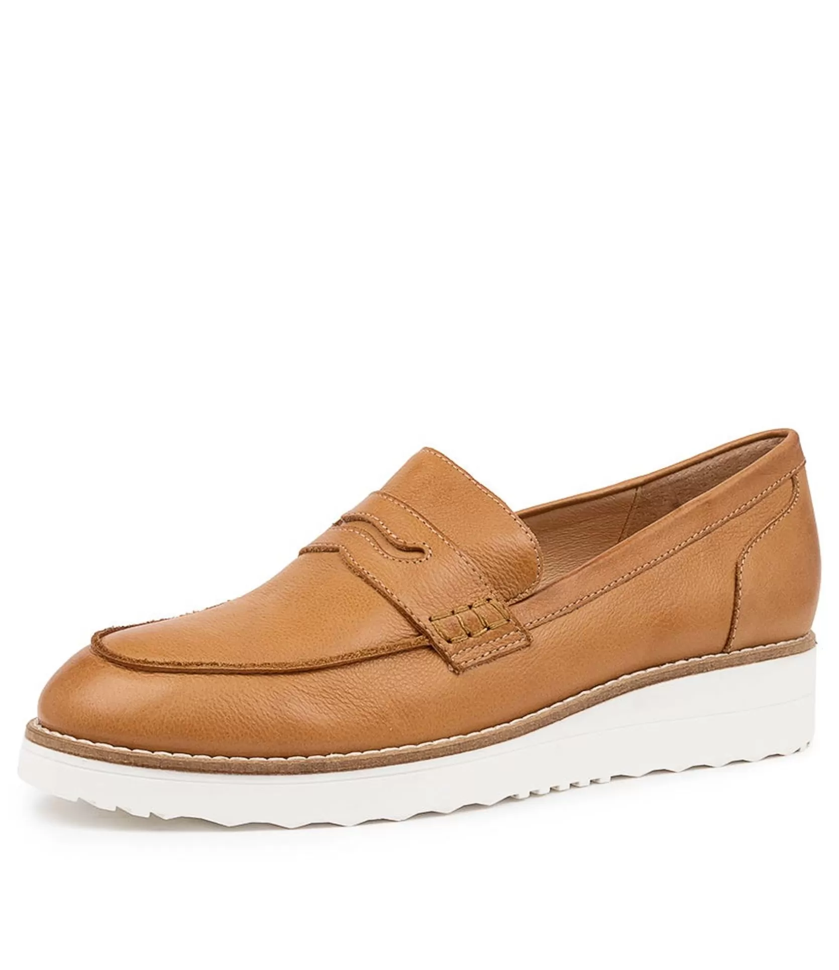 Store Ontre Dk Tan Leather Women Flats