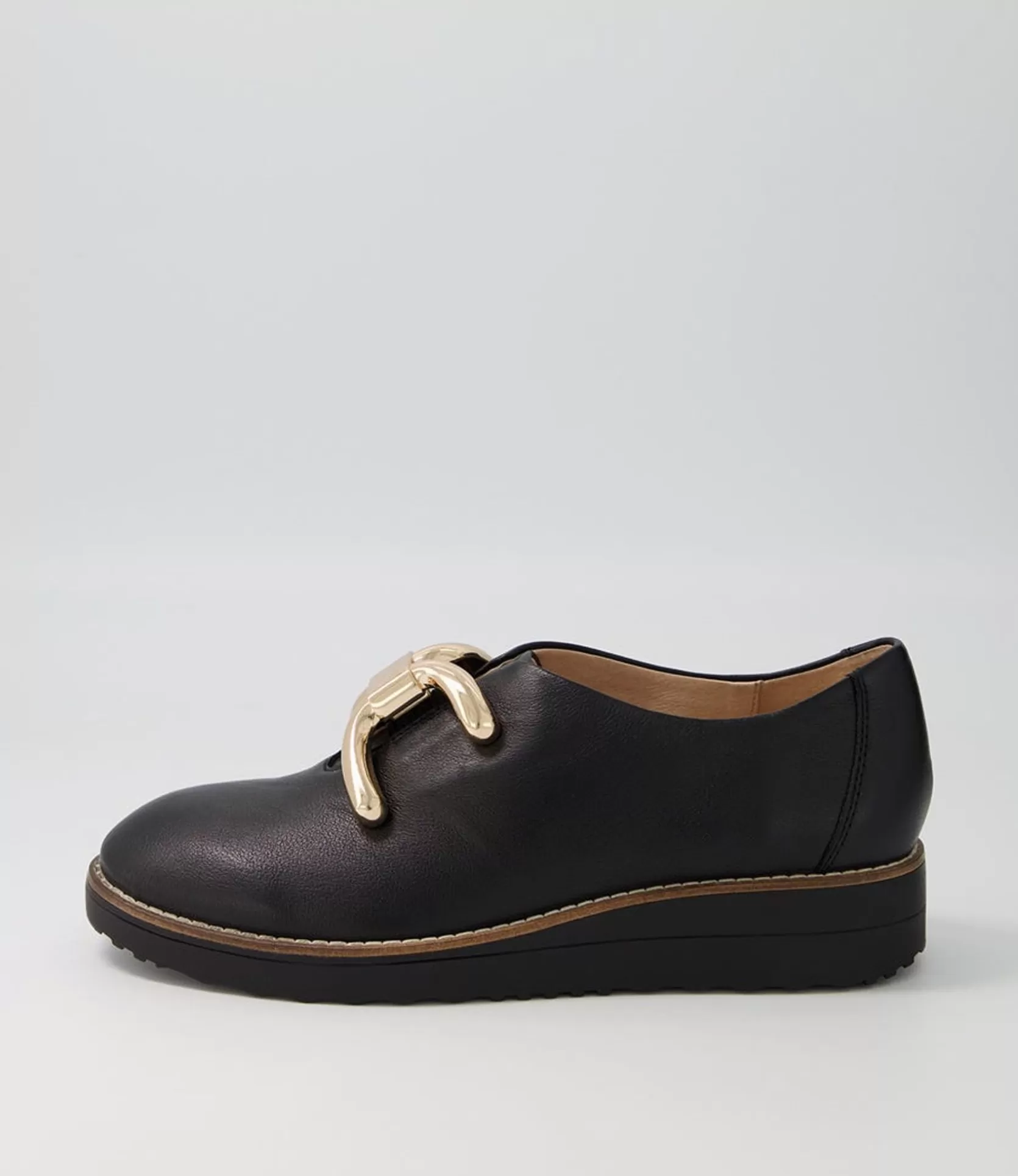 Store Opar Black Leather Flat Shoes Women Flats
