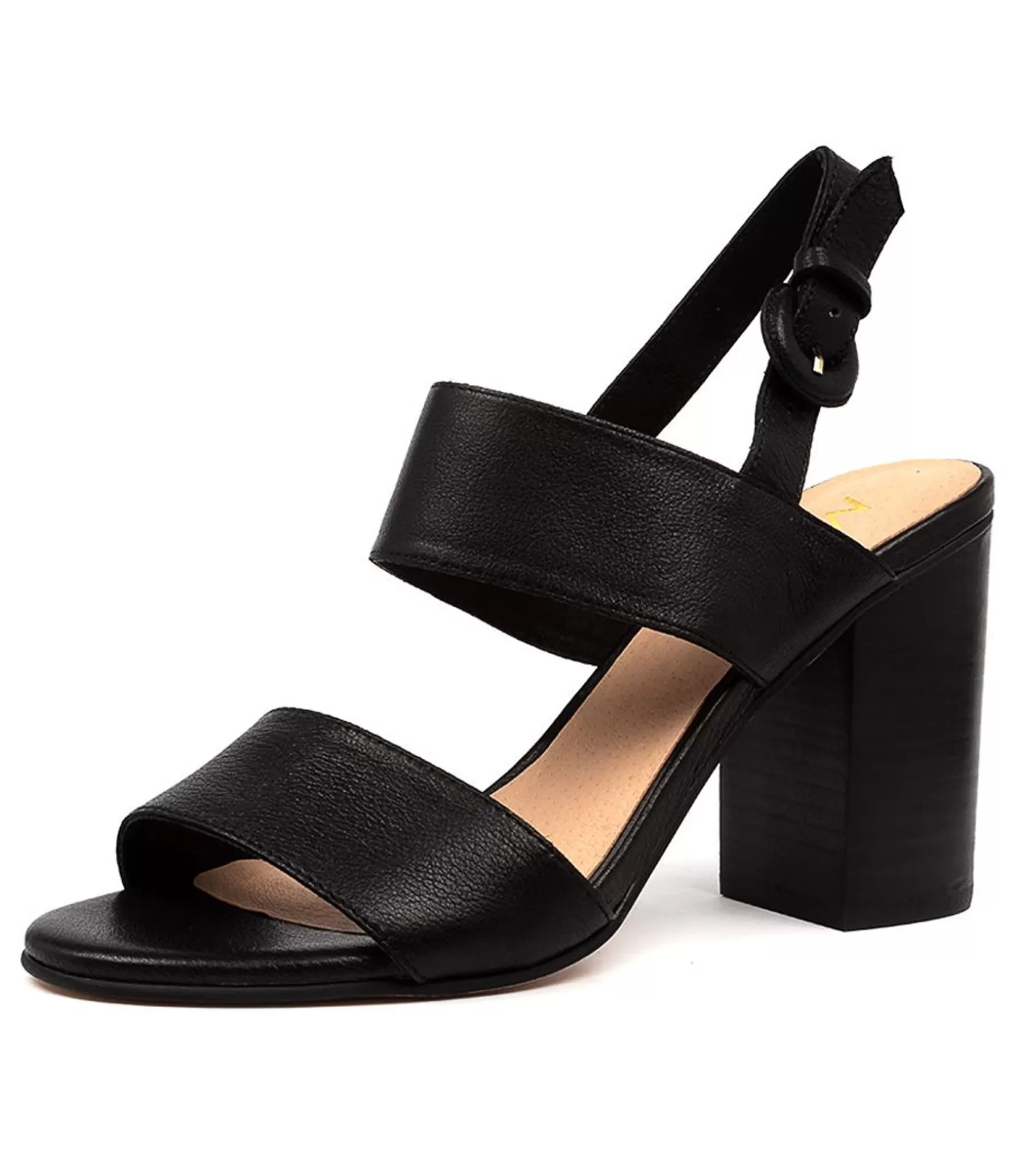 Shop Orson Black Leather Women Heels