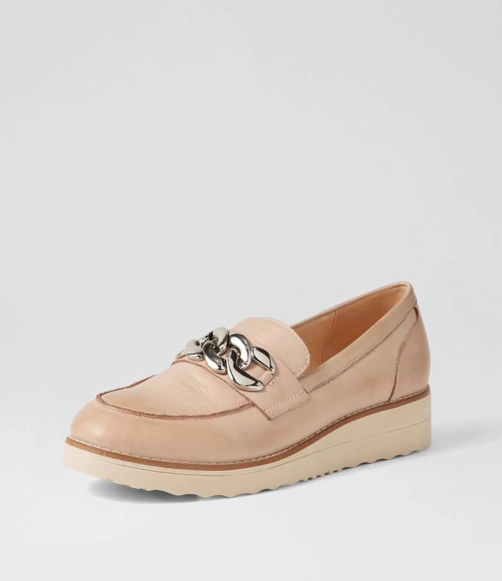 Best Sale Osie Cafe Nude Leather Loafers Women Loafers