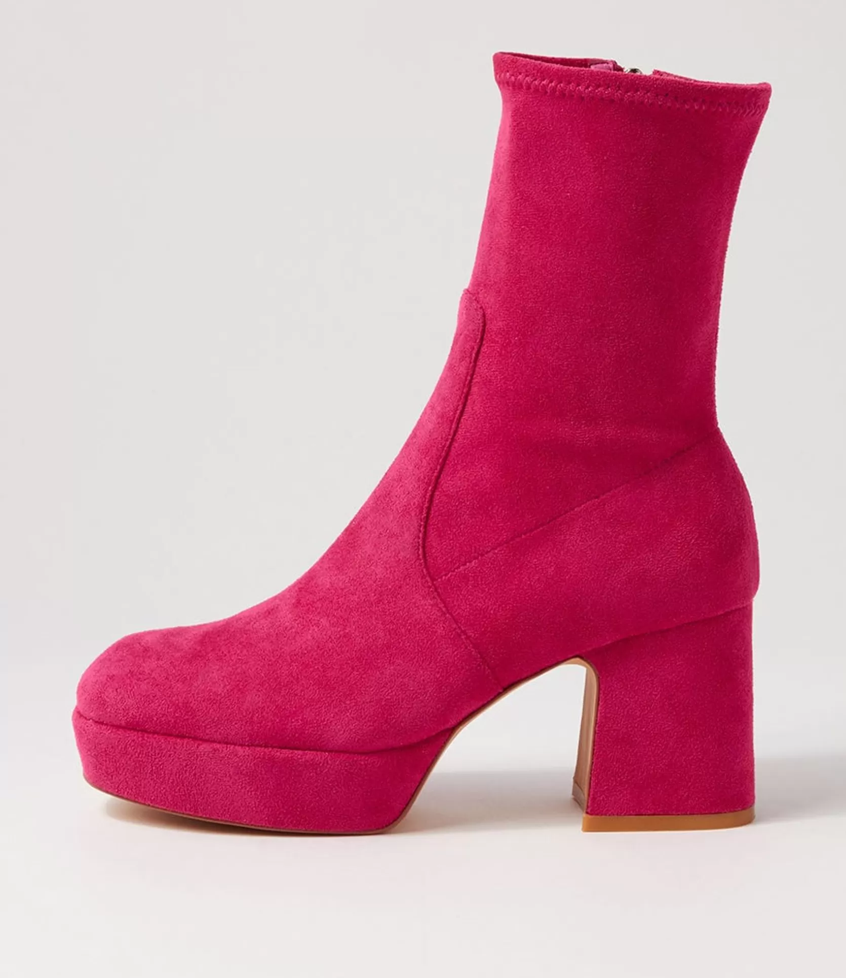 Best Sale Otis Fuchsia Stretch Microsuede Ankle Boots Women Ankle Boots