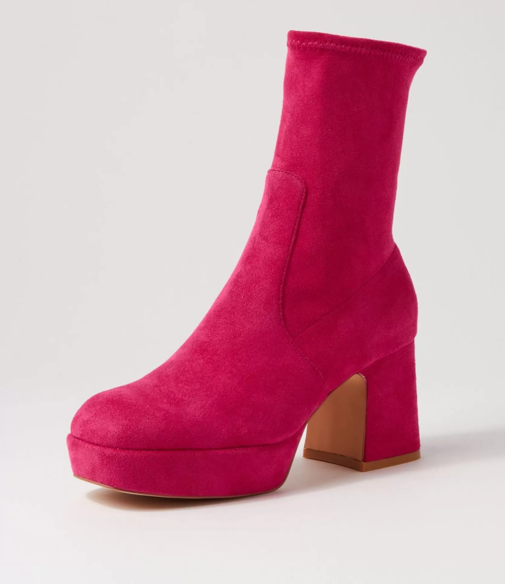 Best Sale Otis Fuchsia Stretch Microsuede Ankle Boots Women Ankle Boots