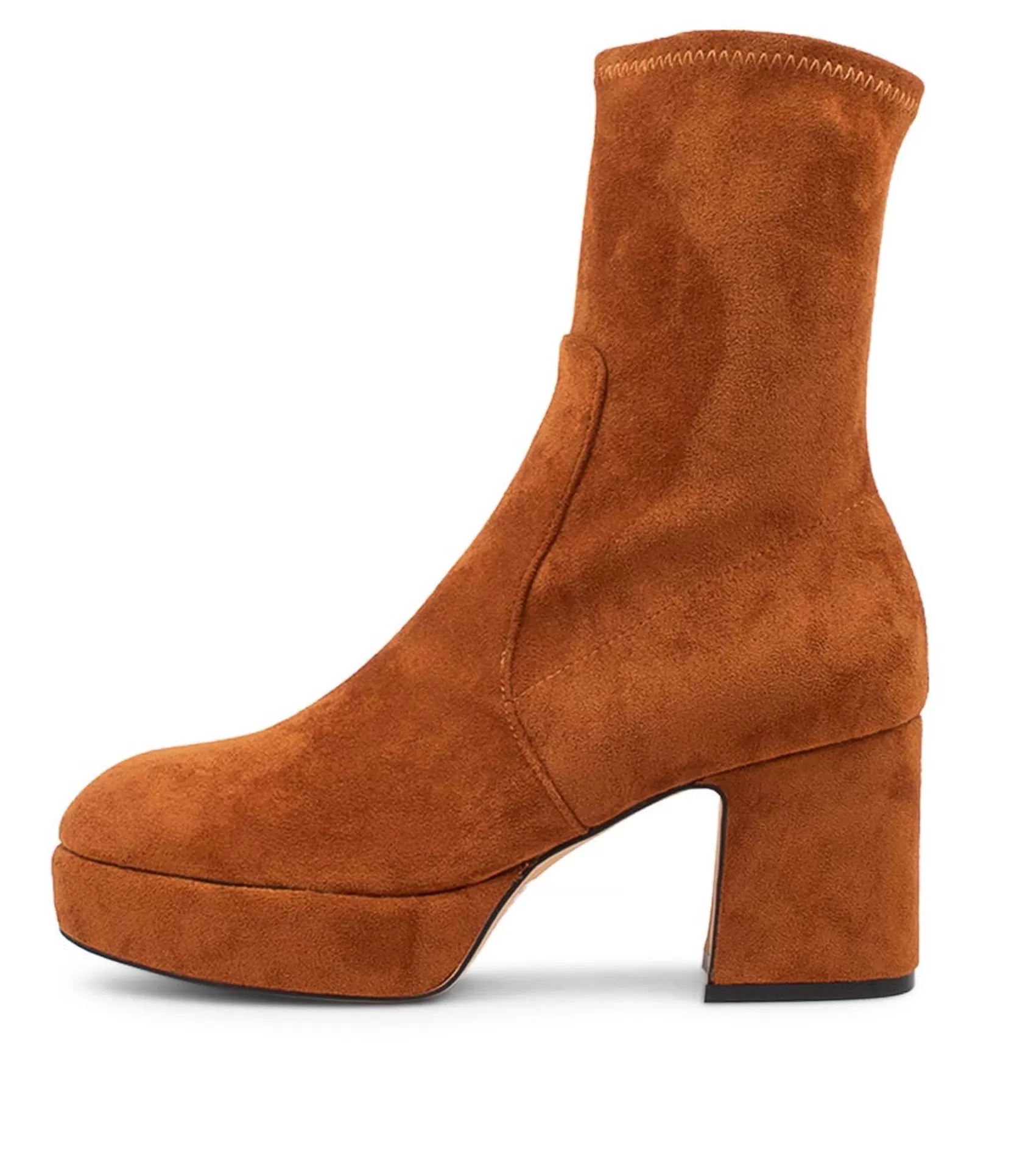 Best Sale Otis Tan Stretch Microsuede Ankle Boots Women Ankle Boots