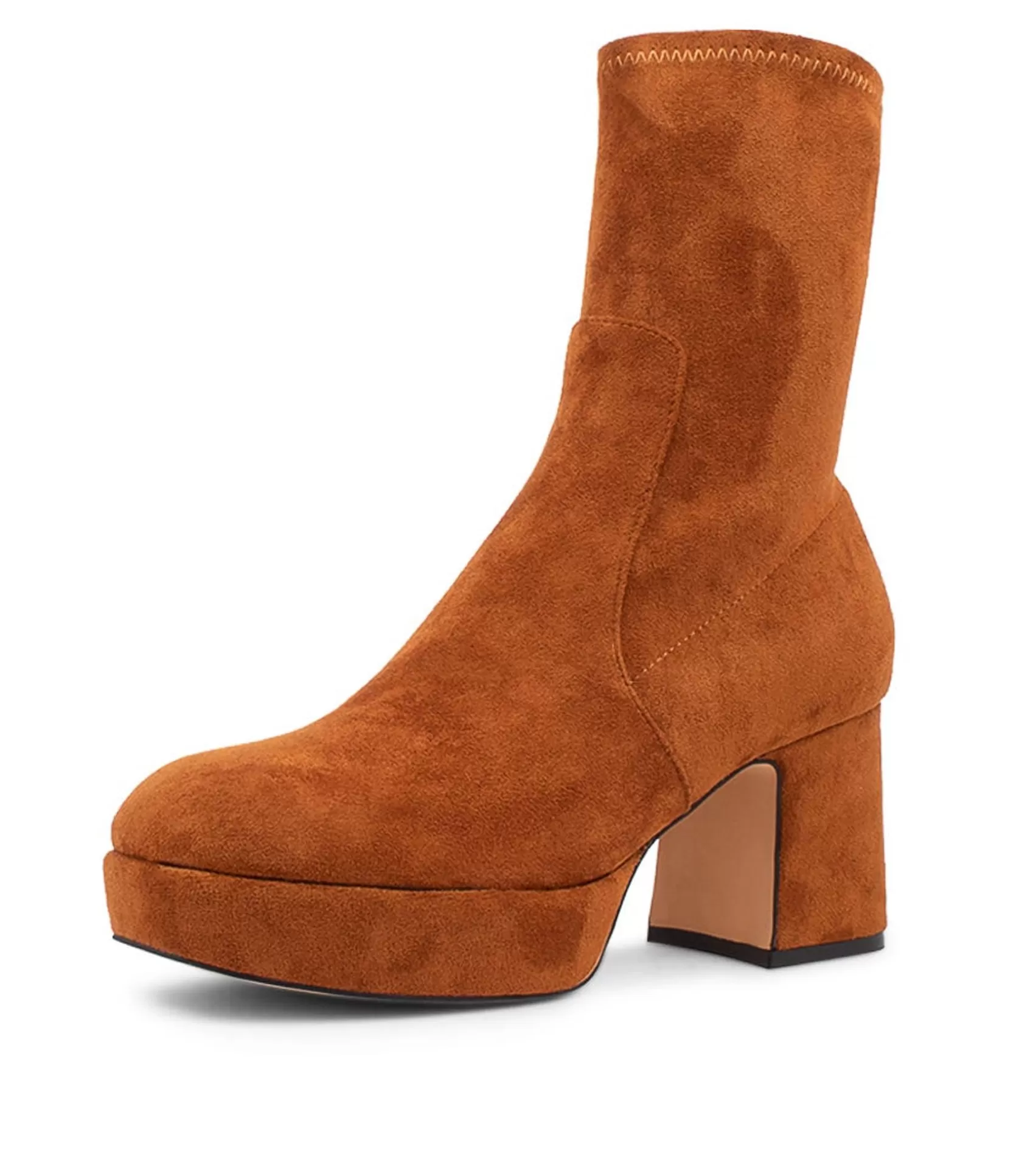 Best Sale Otis Tan Stretch Microsuede Ankle Boots Women Ankle Boots